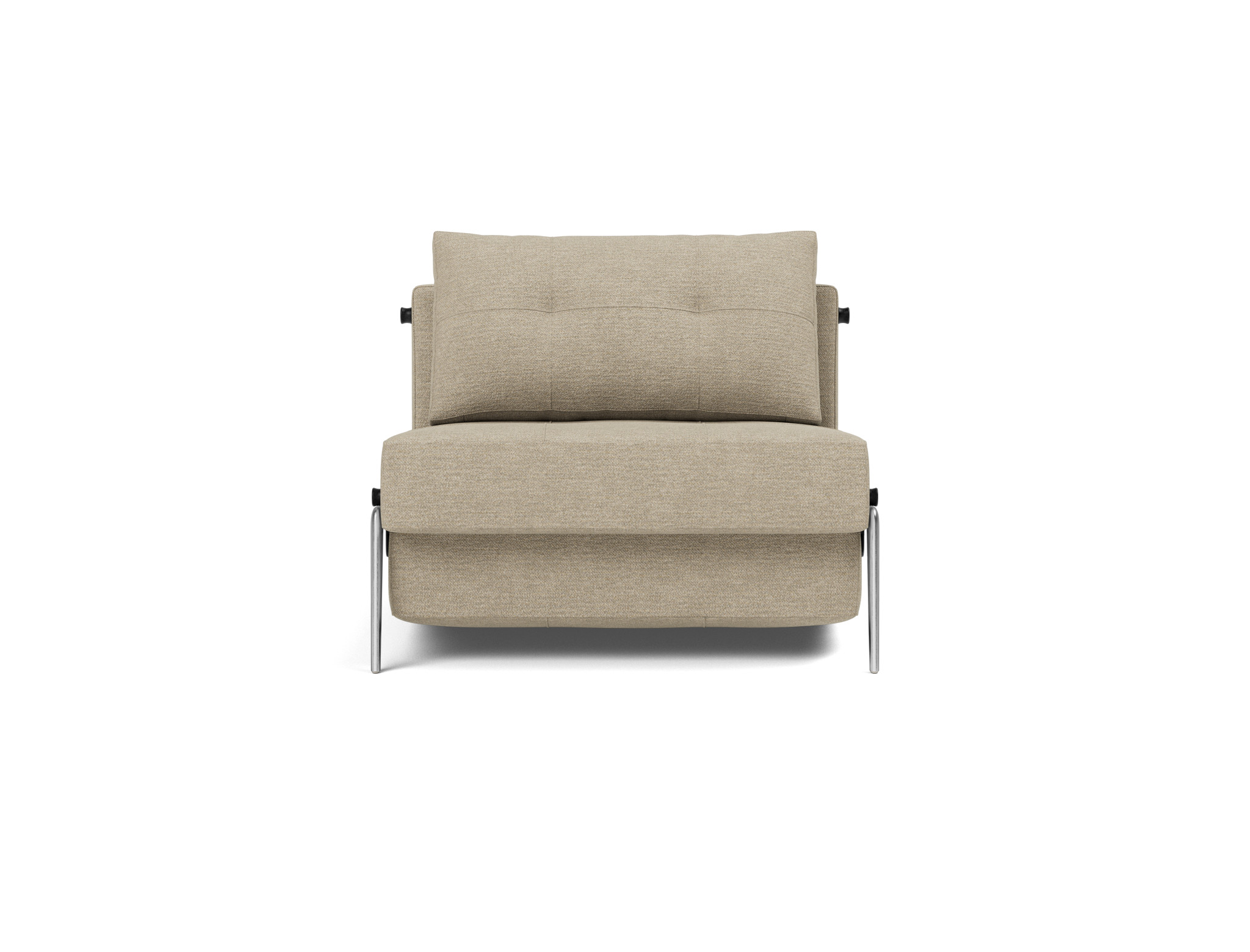 Schlafsessel Cubed 90 Strukturierter Stoff Taura 356-Sand Beine Aluminium