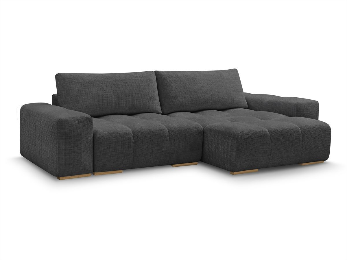 Bobochic Anakin Ecksofa, 2 Kissen Strukturstoff Schwarz