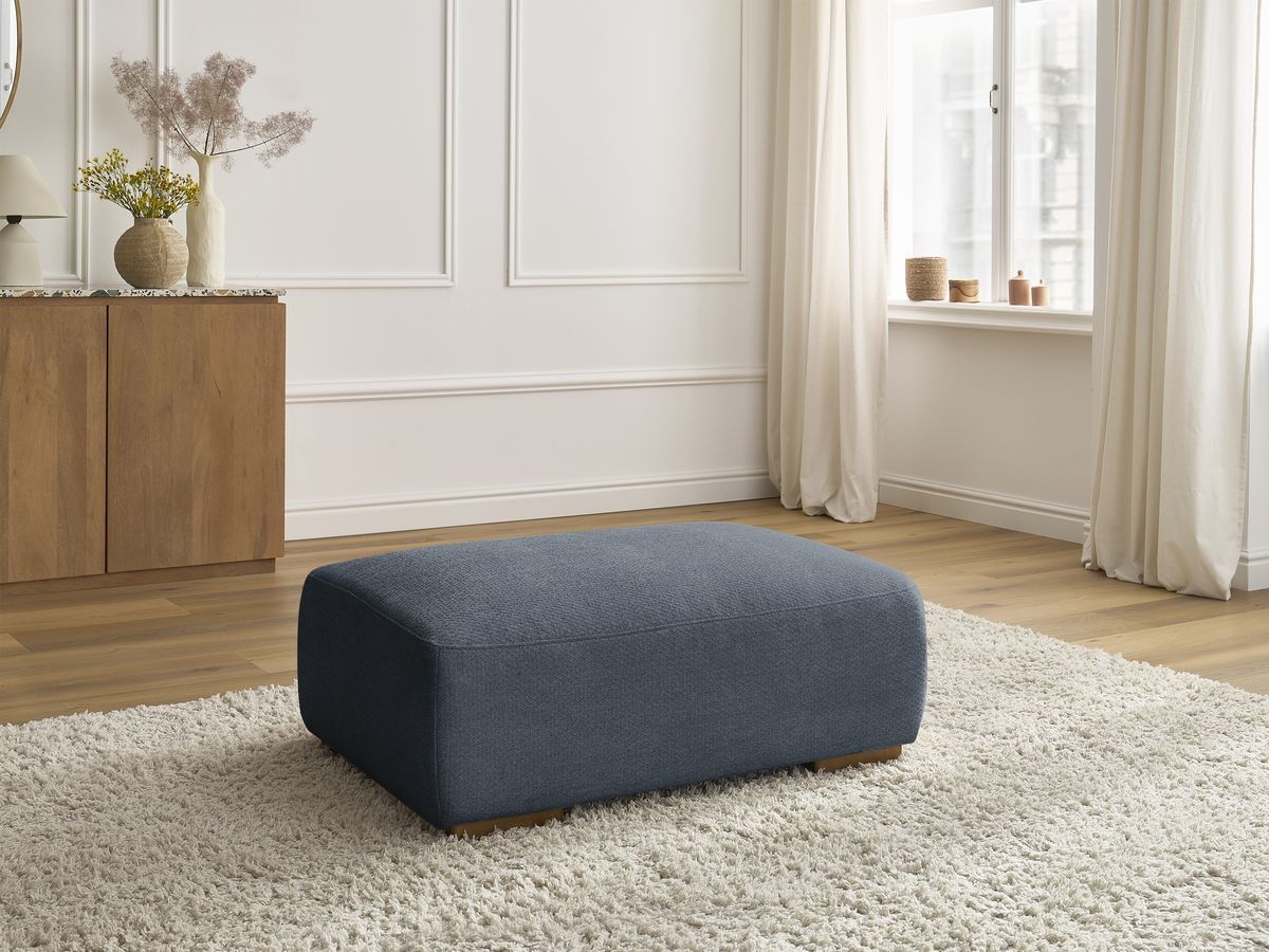 Bobochic Sidonie Pouf Melange-Stoff Dunkelblau