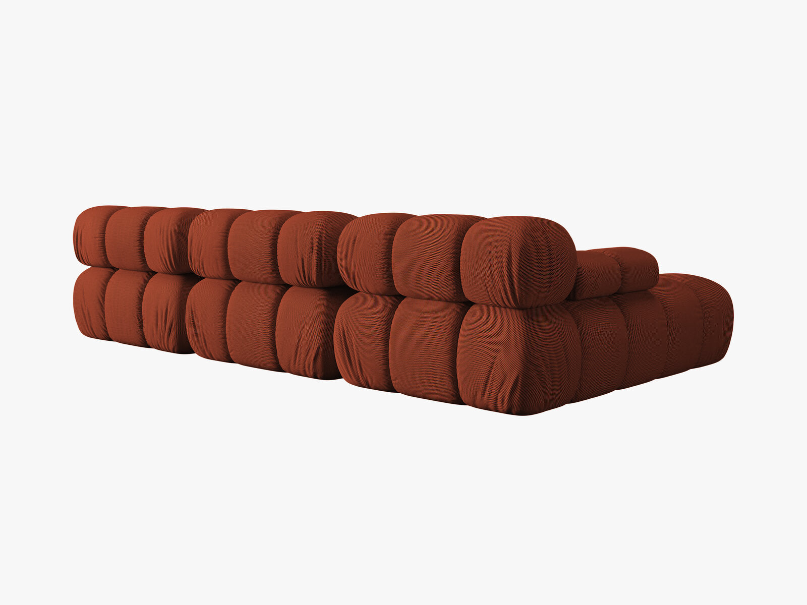 Micadoni Modulares Ecksofa Bellis 4-Sitzer Links 3D-Stoff Sonic Ziegel
