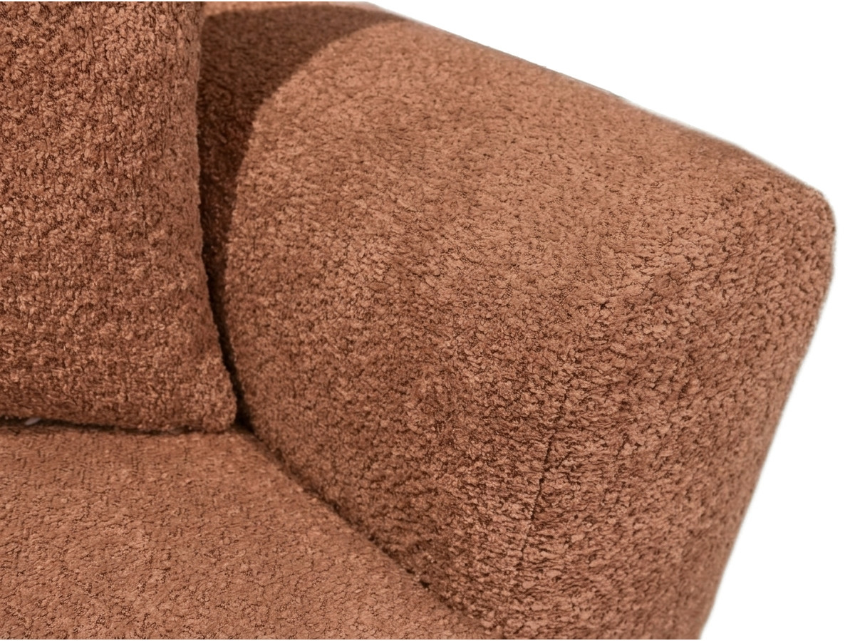 Bobochic Roxelane Schlafsofa 3-Sitzer mit Bettkasten Bouclé-Stoff Orange