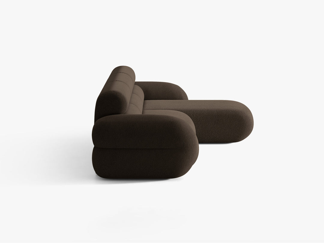 Micadoni Neo Ecksofa 4-Sitzer Rechts Boucle Baloo Braun