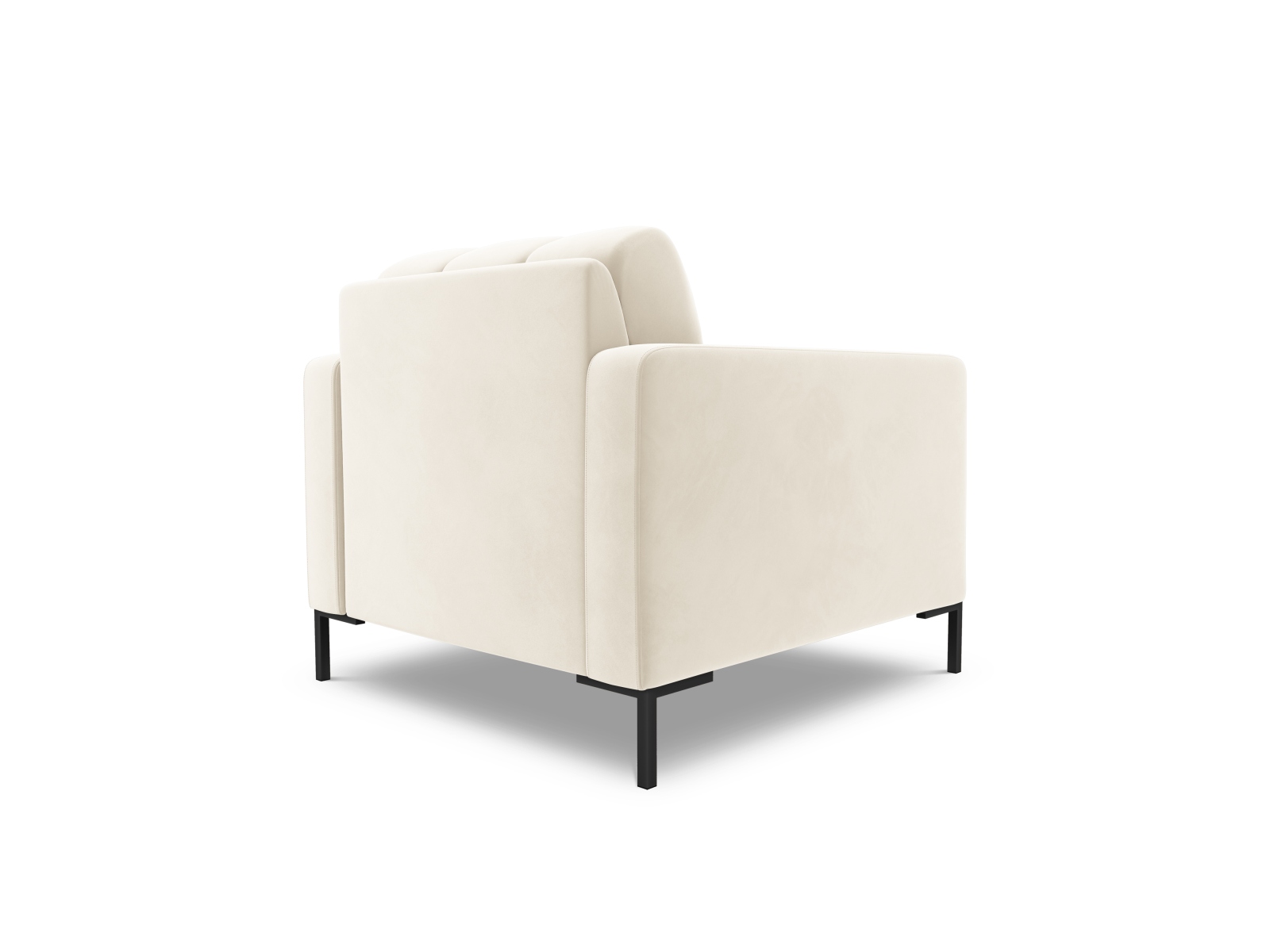 Cosmopolitan Design Sessel Bali Samt Bluvel Helles Beige Beine Schwarzes Metall