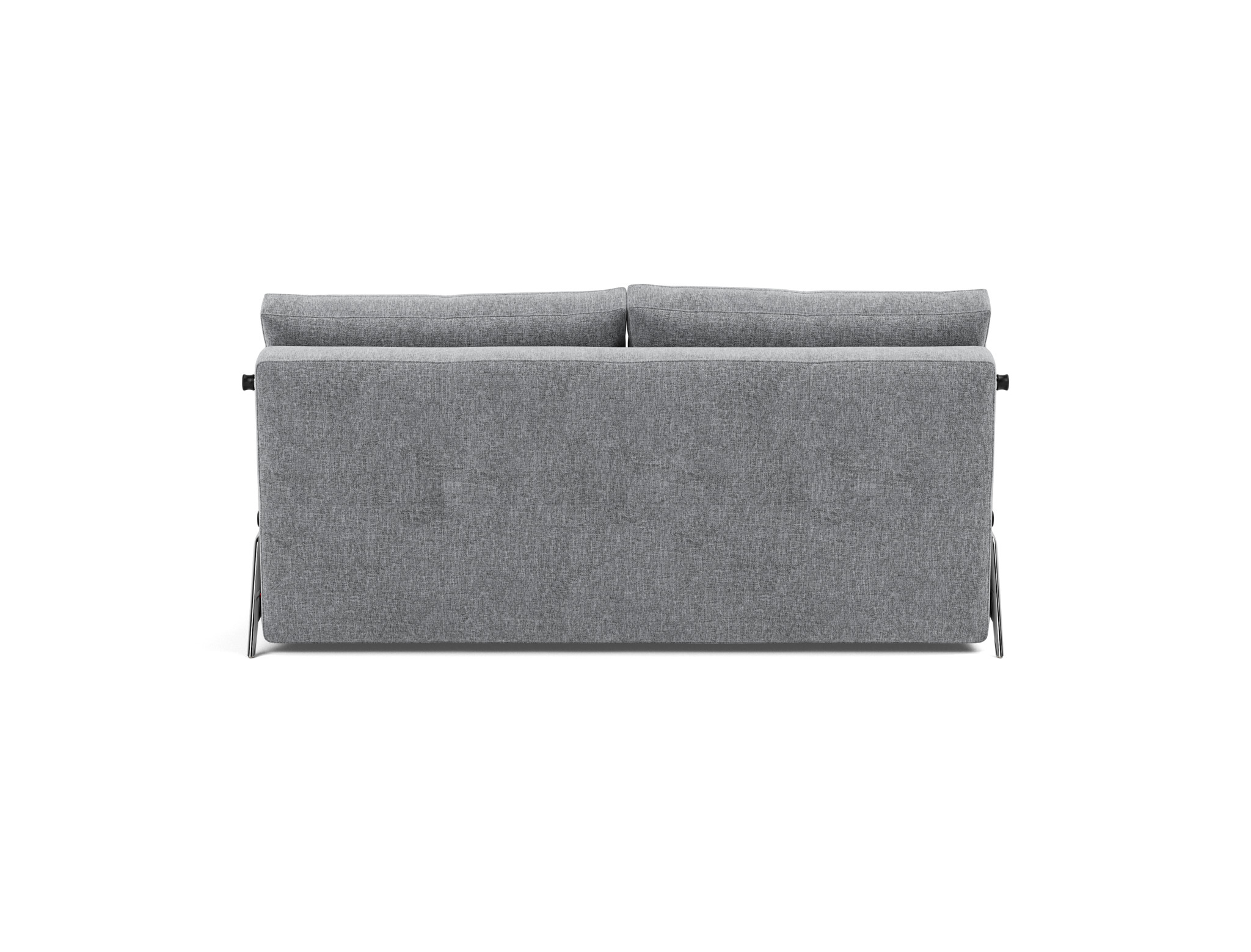 Schlafsofa Cubed 160 Strukturierter Stoff Twist 565-Granite Beine Aluminium