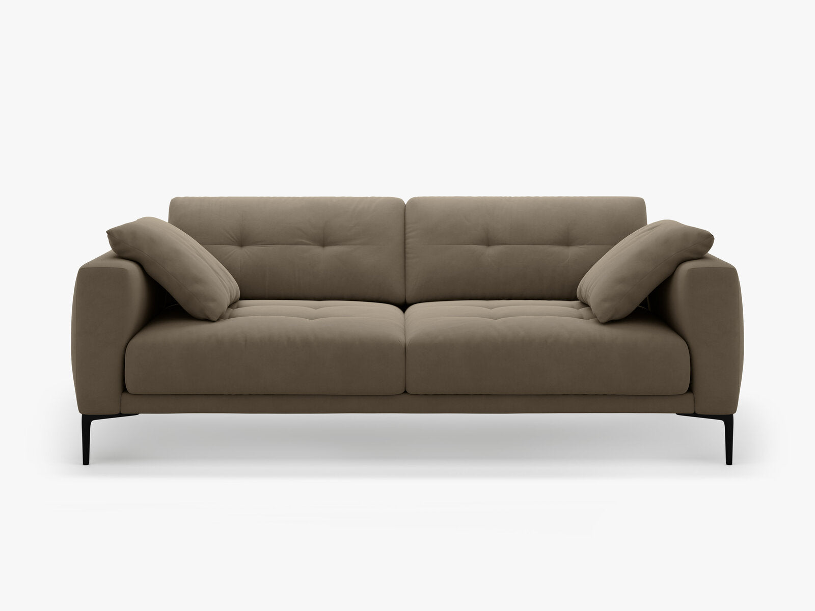 Micadoni Sofa Bemy 4-Sitzer Samt Grau Braun
