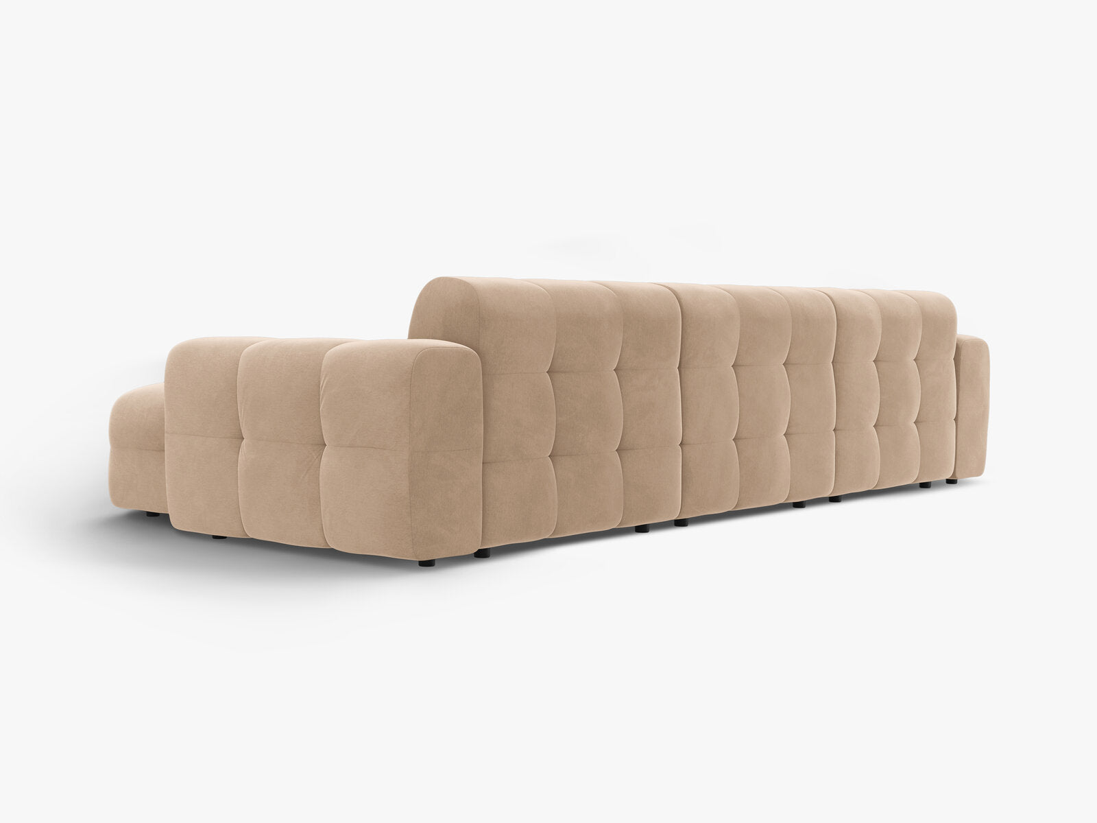 Micadoni Ecksofa Kendal 5-Sitzer Rechts Samt Mandel Beige