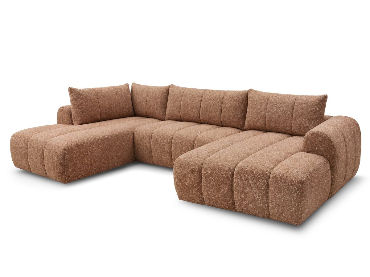 Bobochic Nesty Wohnlandschaft Melange-Stoff Orange Ecke rechts