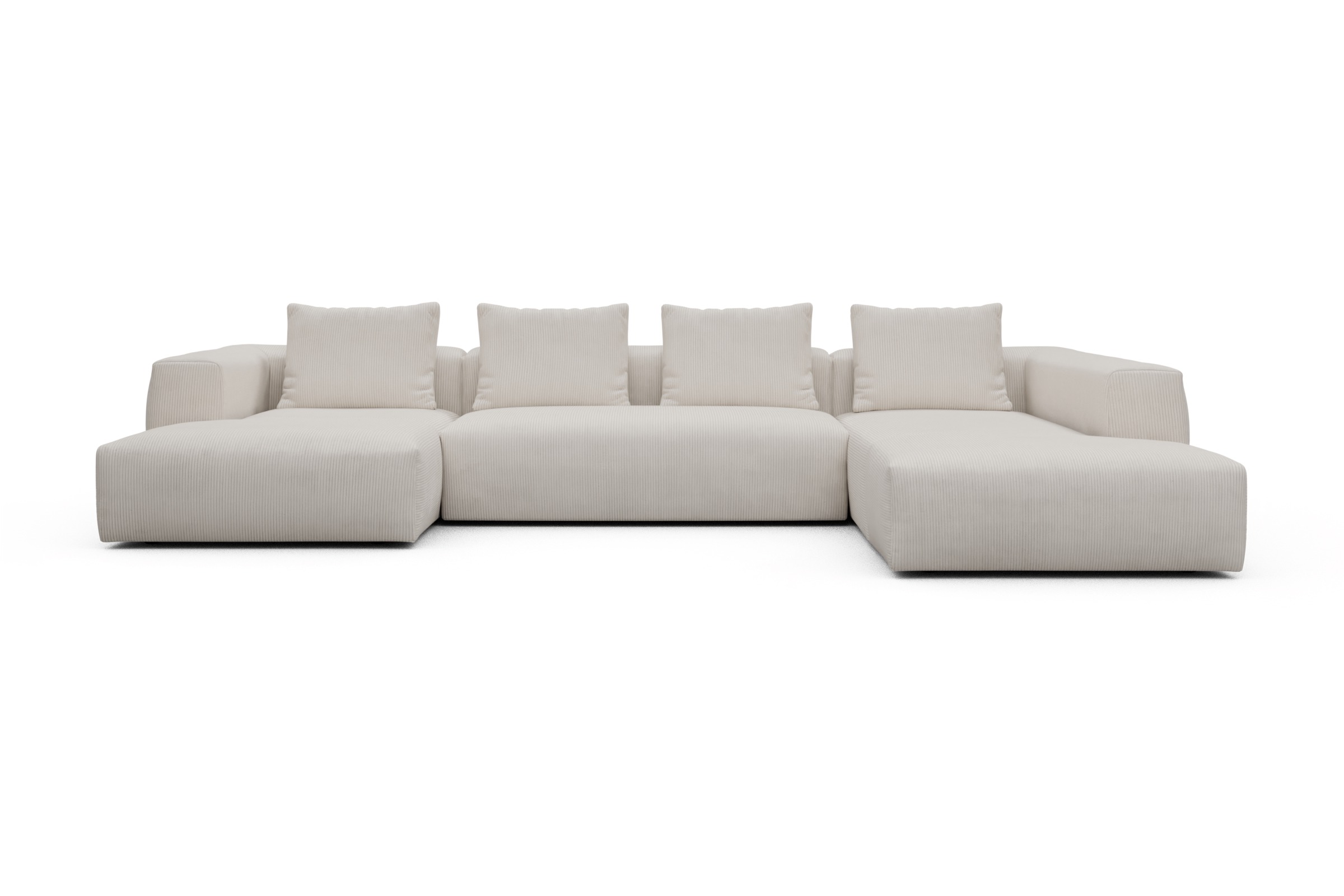 Skandi Home Wohnlandschaft Fred Relax-Ecke rechts mit 2-Sitzer und Chaiselongue links Corduroy-Ivory moebelfaktor