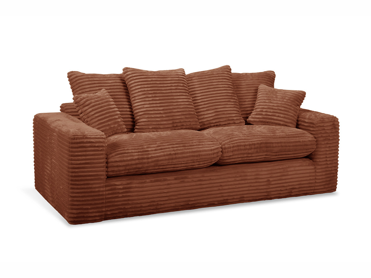 Bobochic Nevada Sofa 2,5-Sitzer Breitcord weich Orange