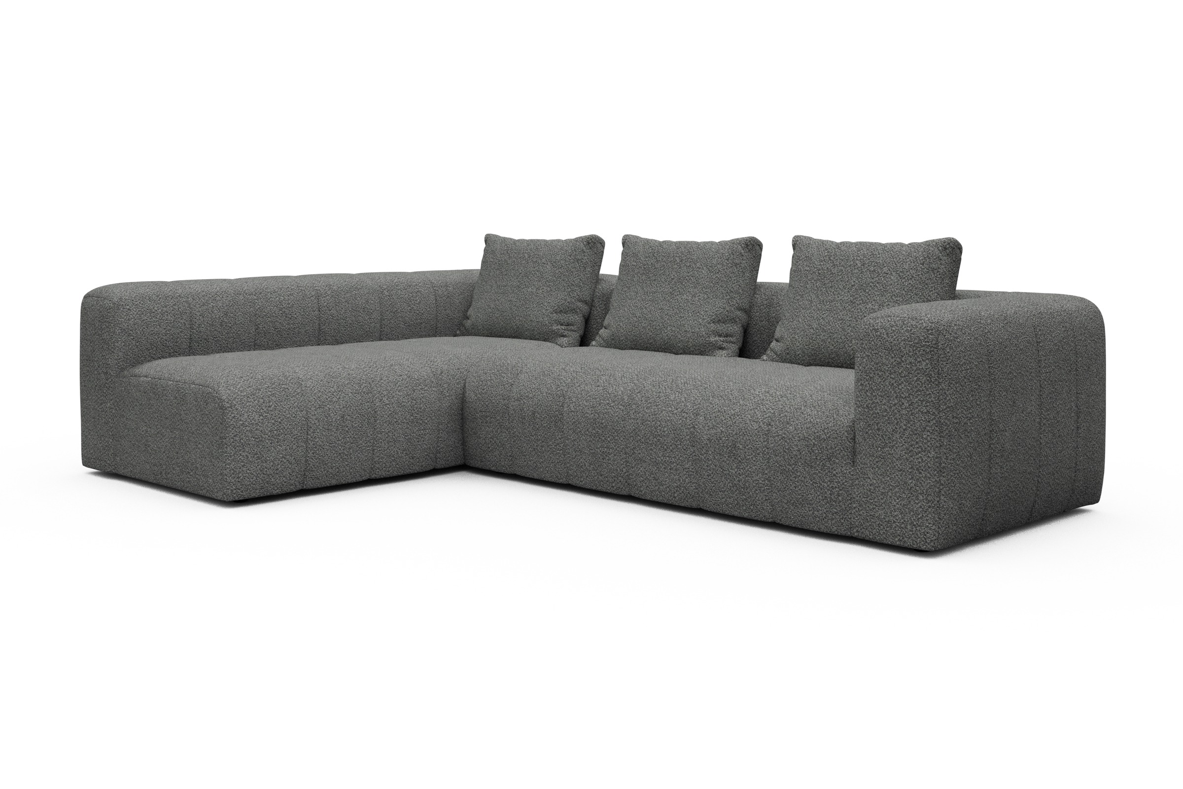 Ecksofa Hugo 2x 2,5-Sitzer Armlehne rechts Vanora-Warm-Grey