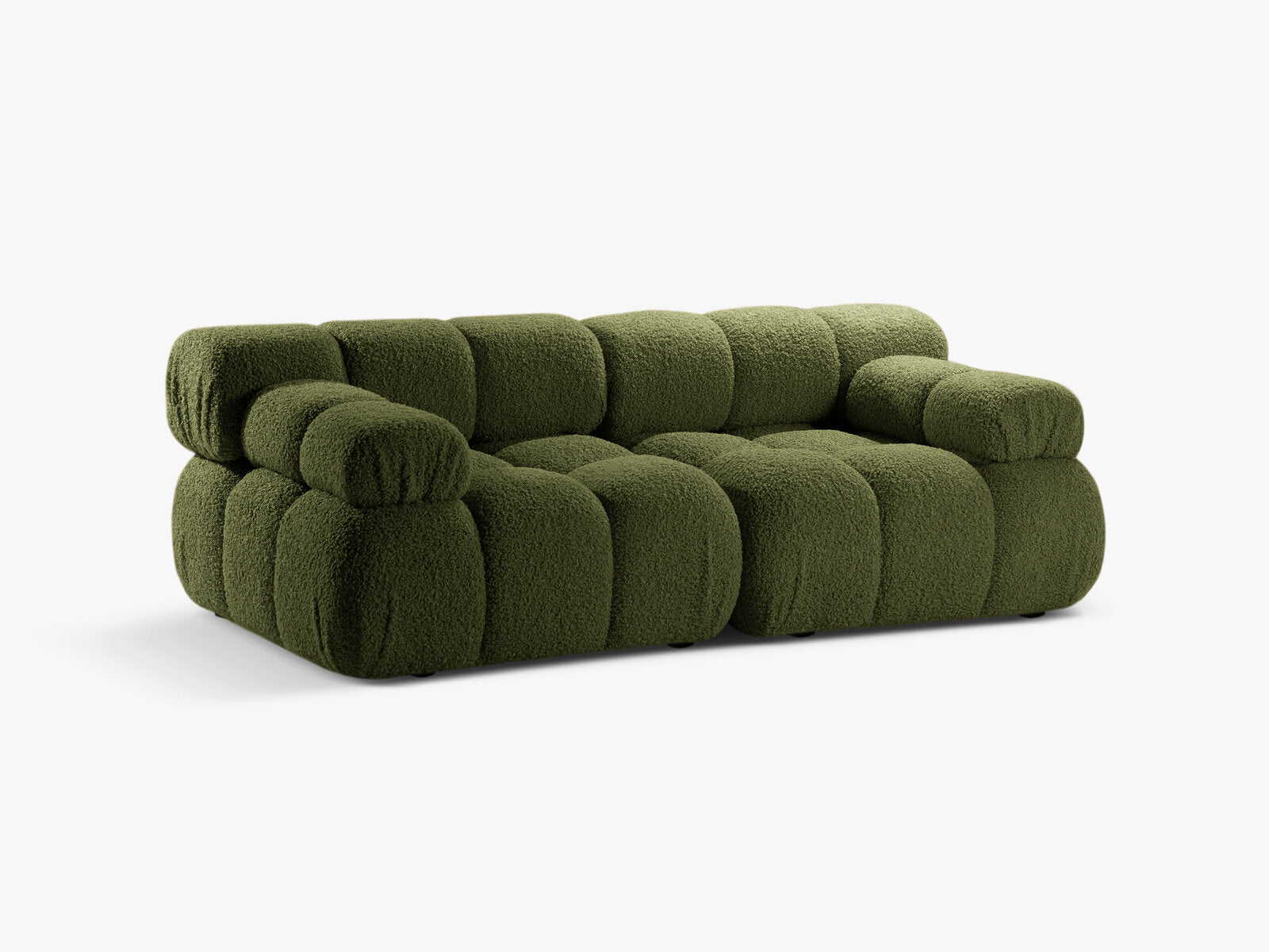 Micadoni Modulares Sofa Bellis 2-Sitzer Boucle Rolf Grün