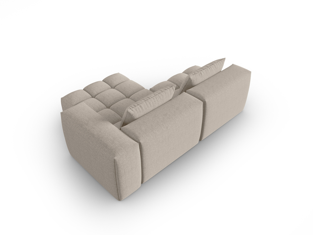 Cosmopolitan Design Ecksofa Verona 3-Sitzer offen Strukturierter Stoff Sorella Sand Rechts
