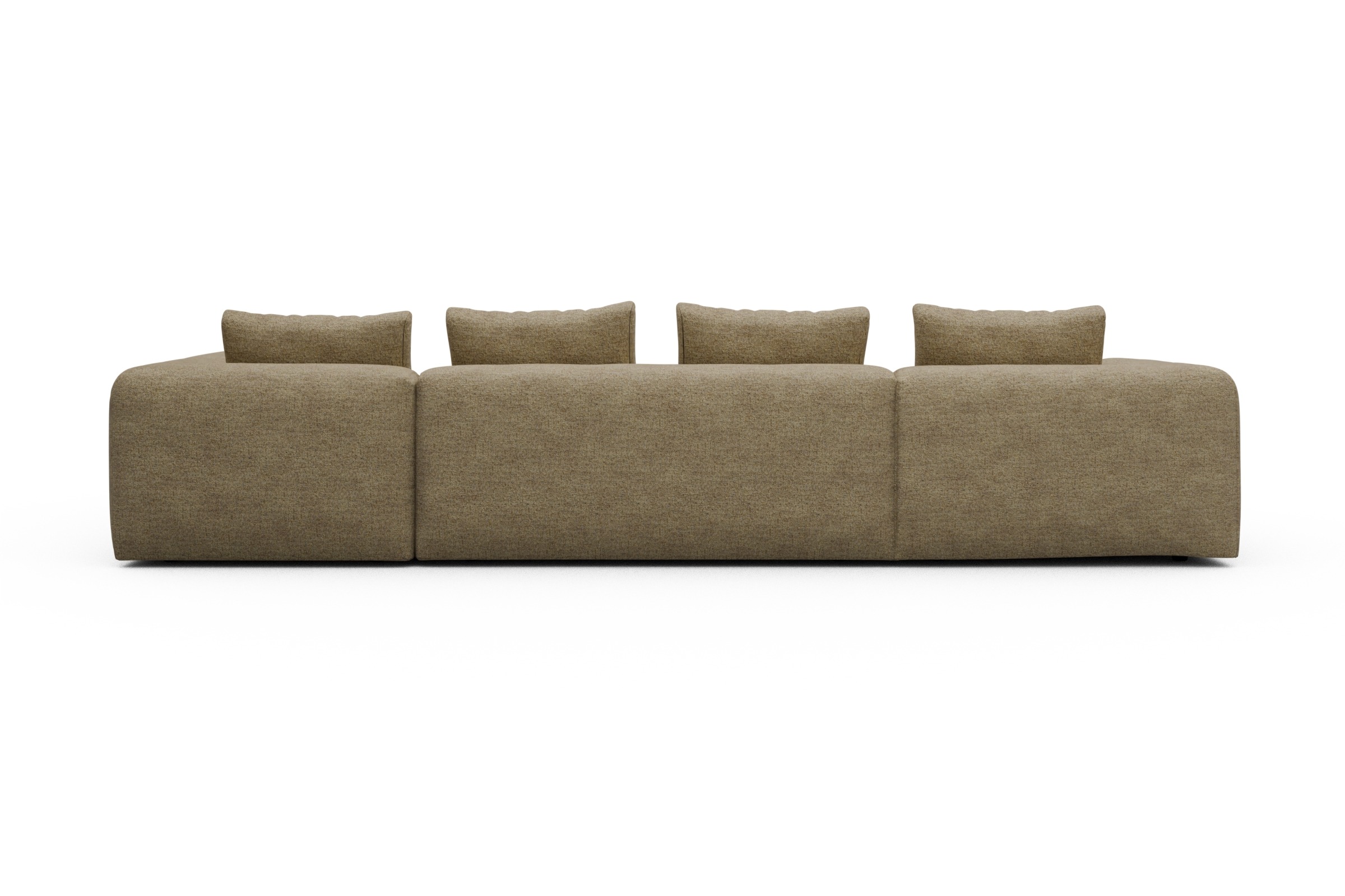 Wohnlandschaft Fred Chaiselongue links mit 2-Sitzer und lange Armlehne rechts Carreno-Silician-Yellow