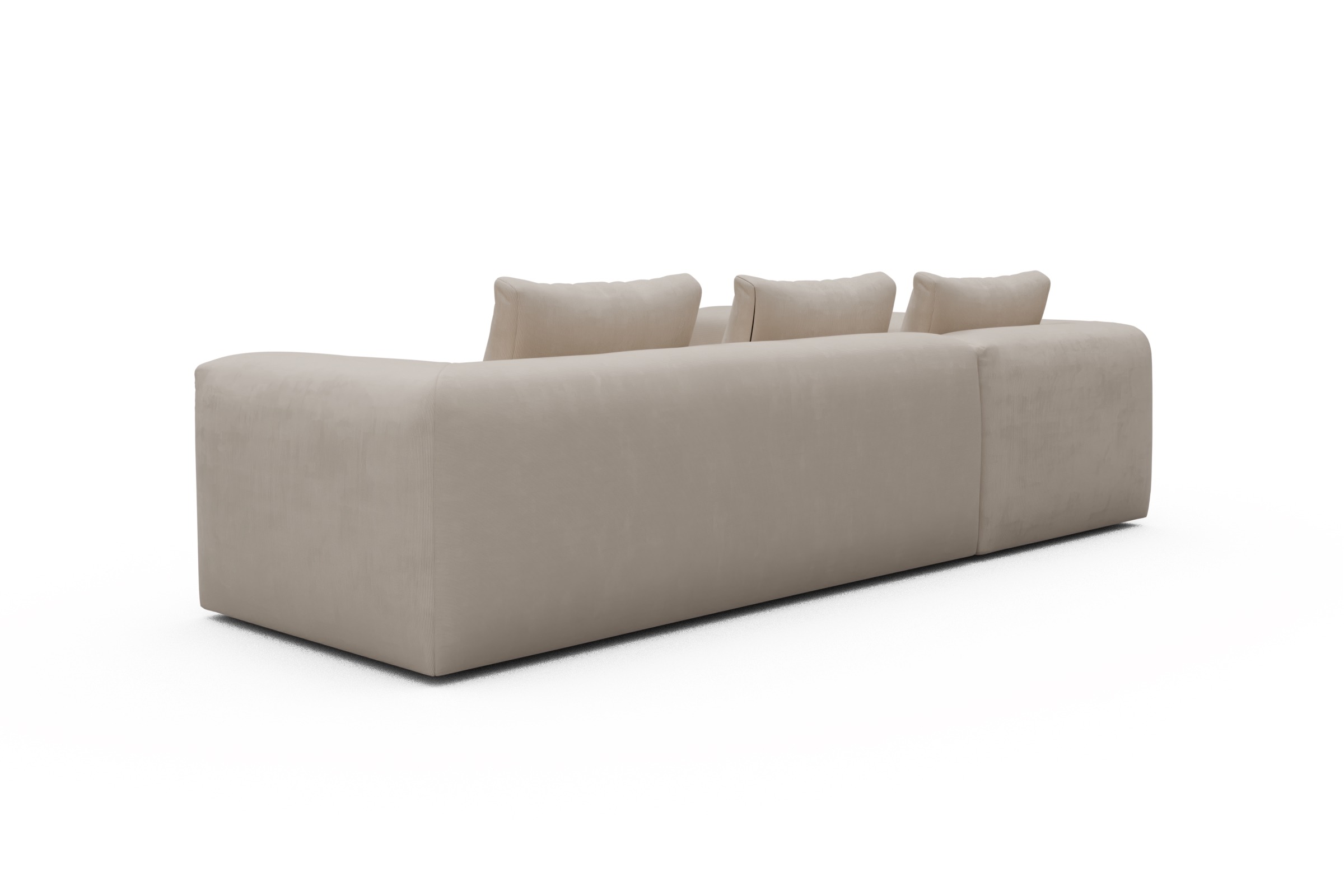 Ecksofa Fred 2x 2,5-Sitzer links offen Cordufine-Off-White