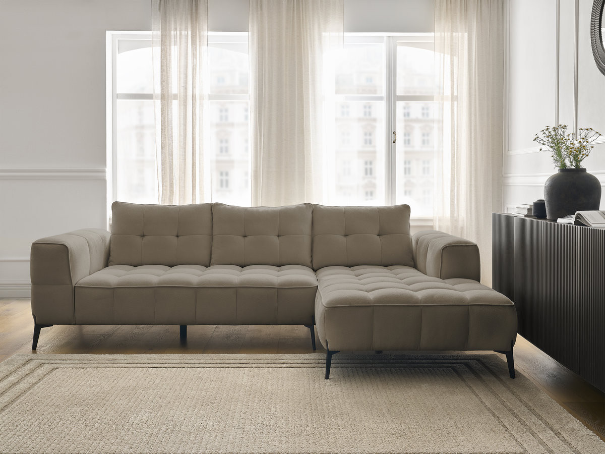 Bobochic Anis Ecksofa Strukturstoff Taupe Ecke rechts