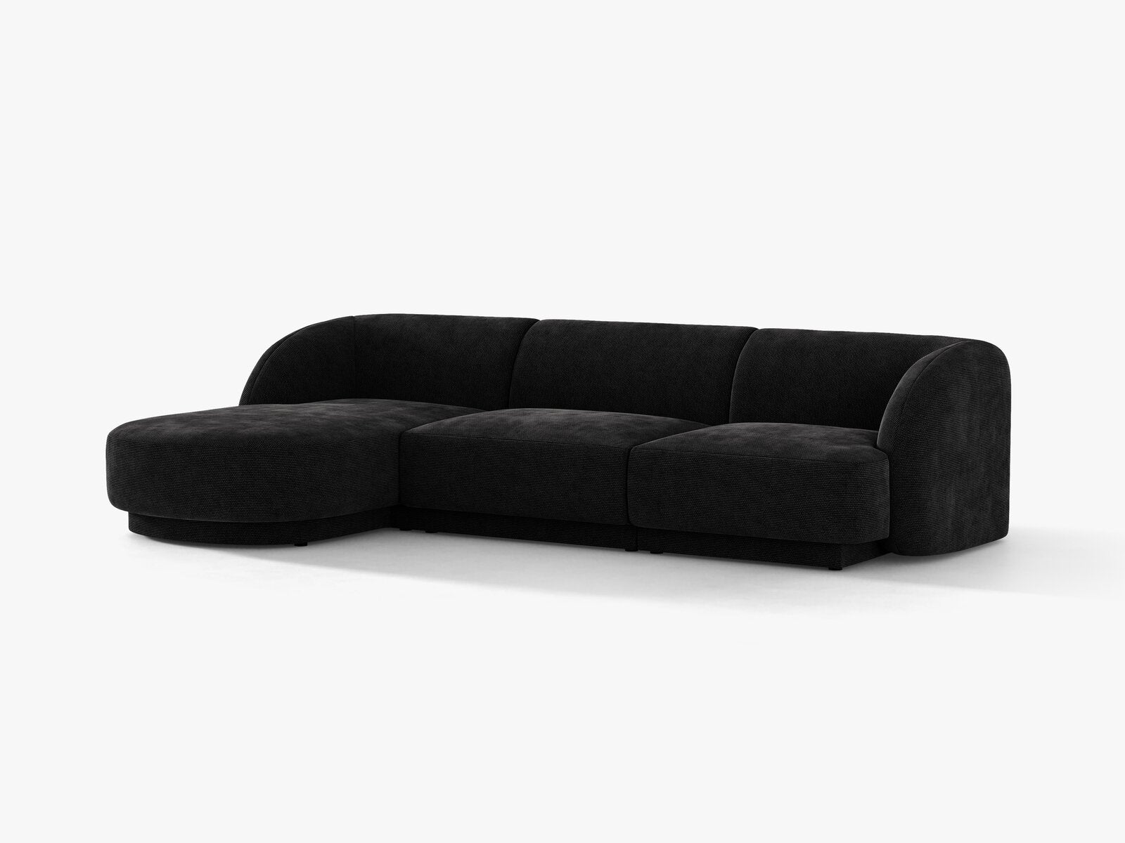 Micadoni Ecksofa Miley 4-Sitzer Links Chenille Haga Schwarz