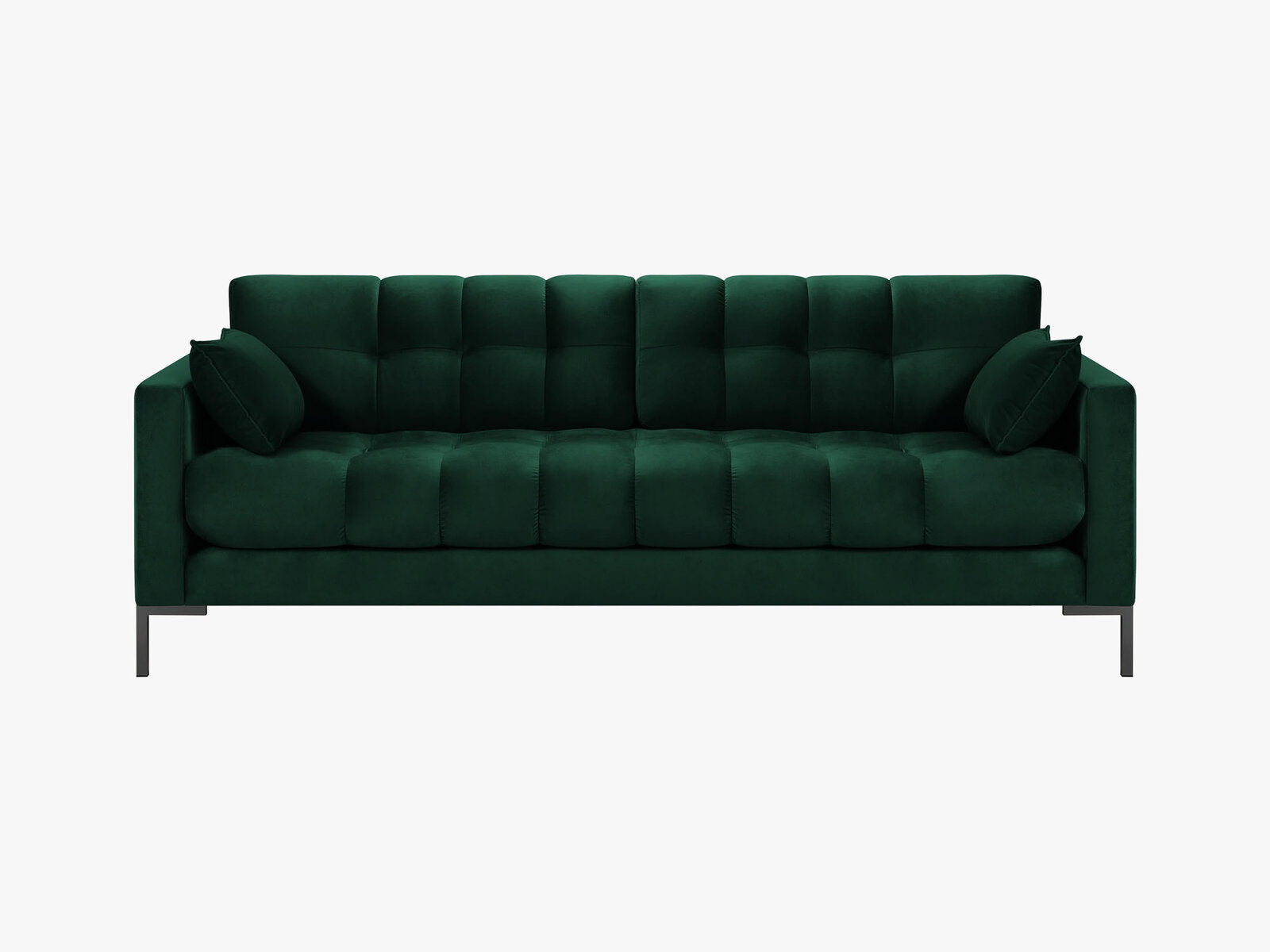 Micadoni Sofa Mamaia 3-Sitzer Samt Bluvel Flaschengrün schwarze Beine