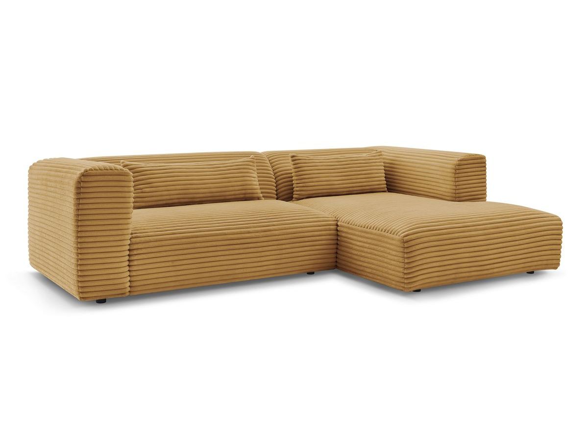 Bobochic Harry Ecksofa Breitcord weich Gelb Ecke rechts