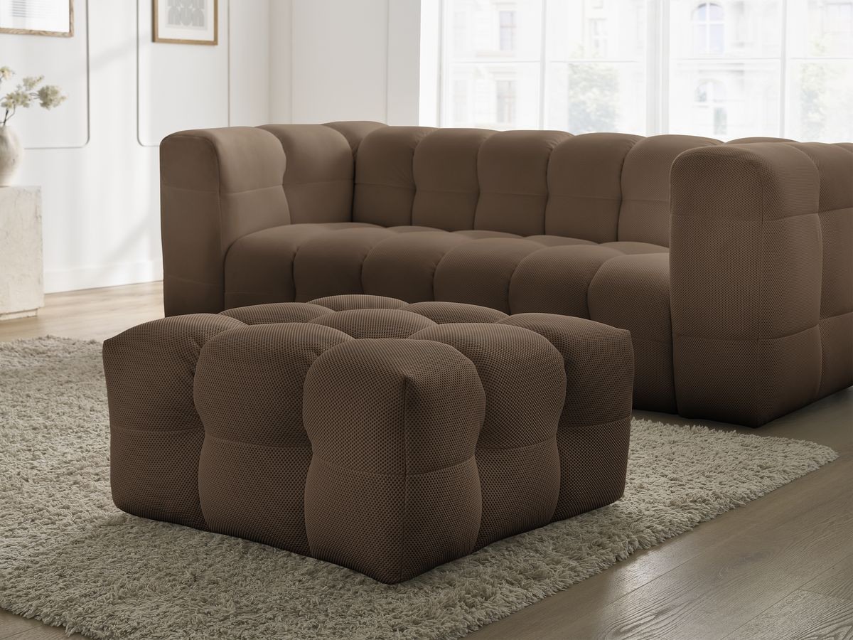 Bobochic Cloud Sofa 4-Sitzer mit Pouf Mesh-Stoff Braun