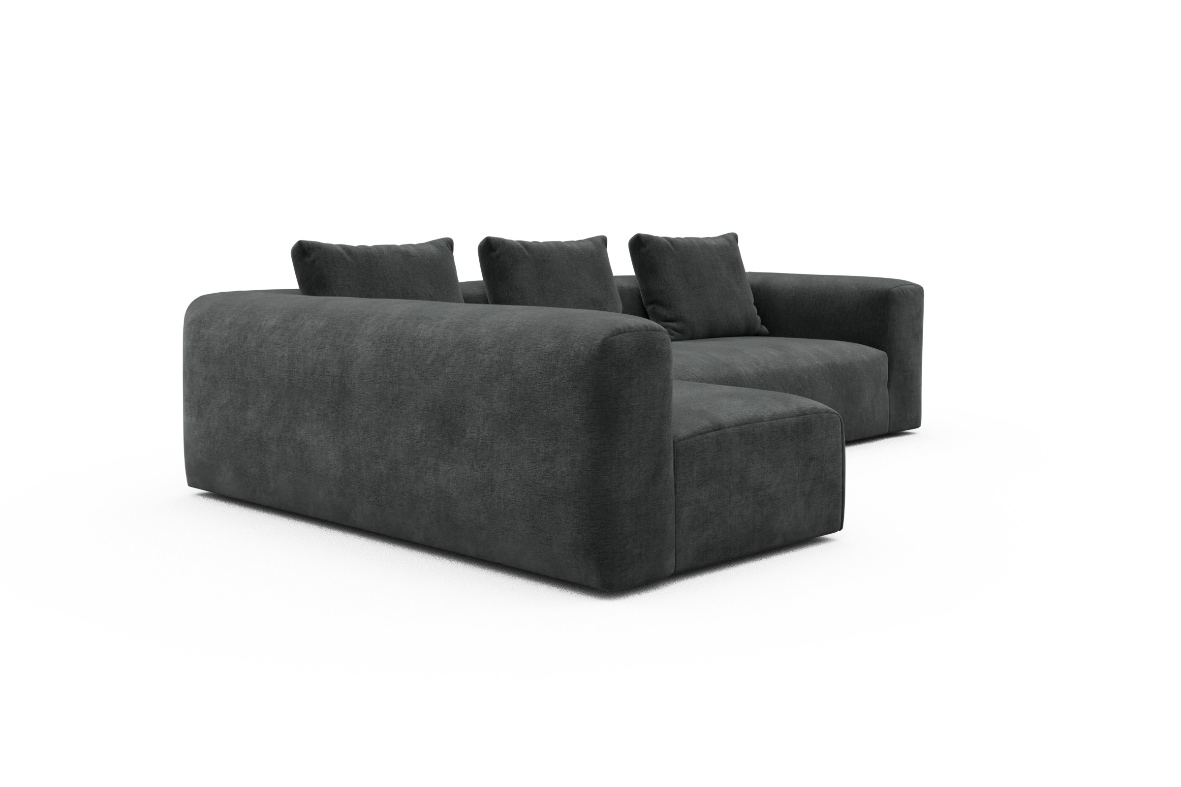 Ecksofa Fred 2x 2,5-Sitzer links offen Smooth-Deep-Warm-Grey