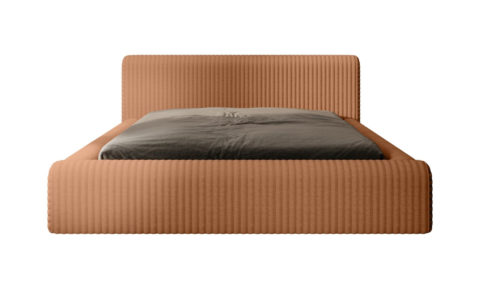 Polsterbett Miloa Softcord mit Fellstruktur 140x200 mit Holzrahmen Vito 44