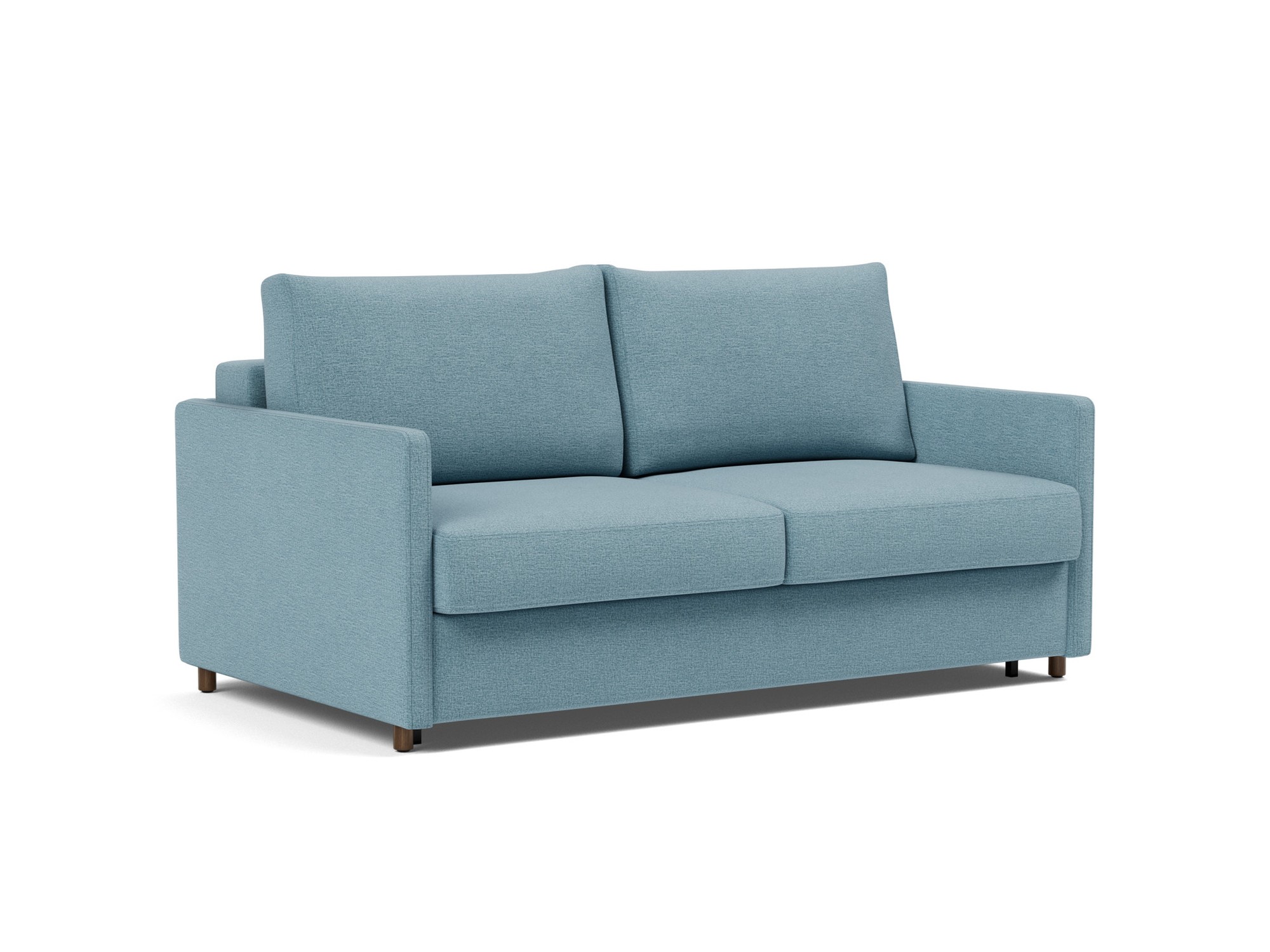Schlafsofa Neah mit Slim-Armlehnen 160 Flachgewebe Mixed Dance 525-Light-Blue