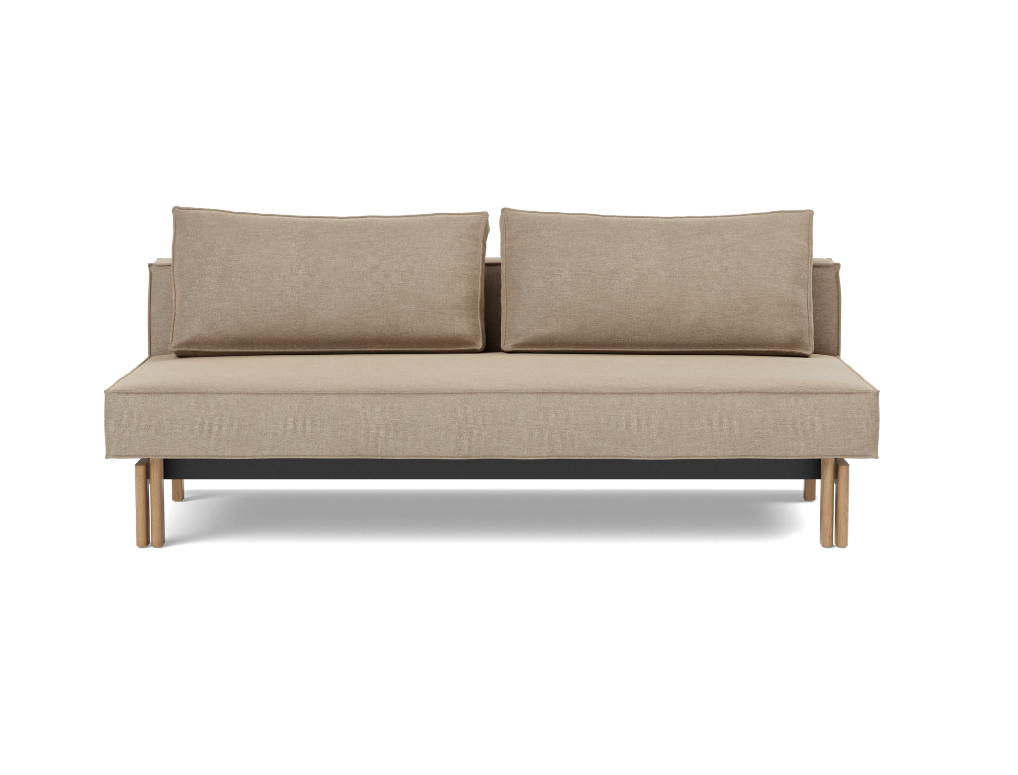 Schlafsofa Sly Flachgewebe Phobos 587-Mocha Beine Eiche