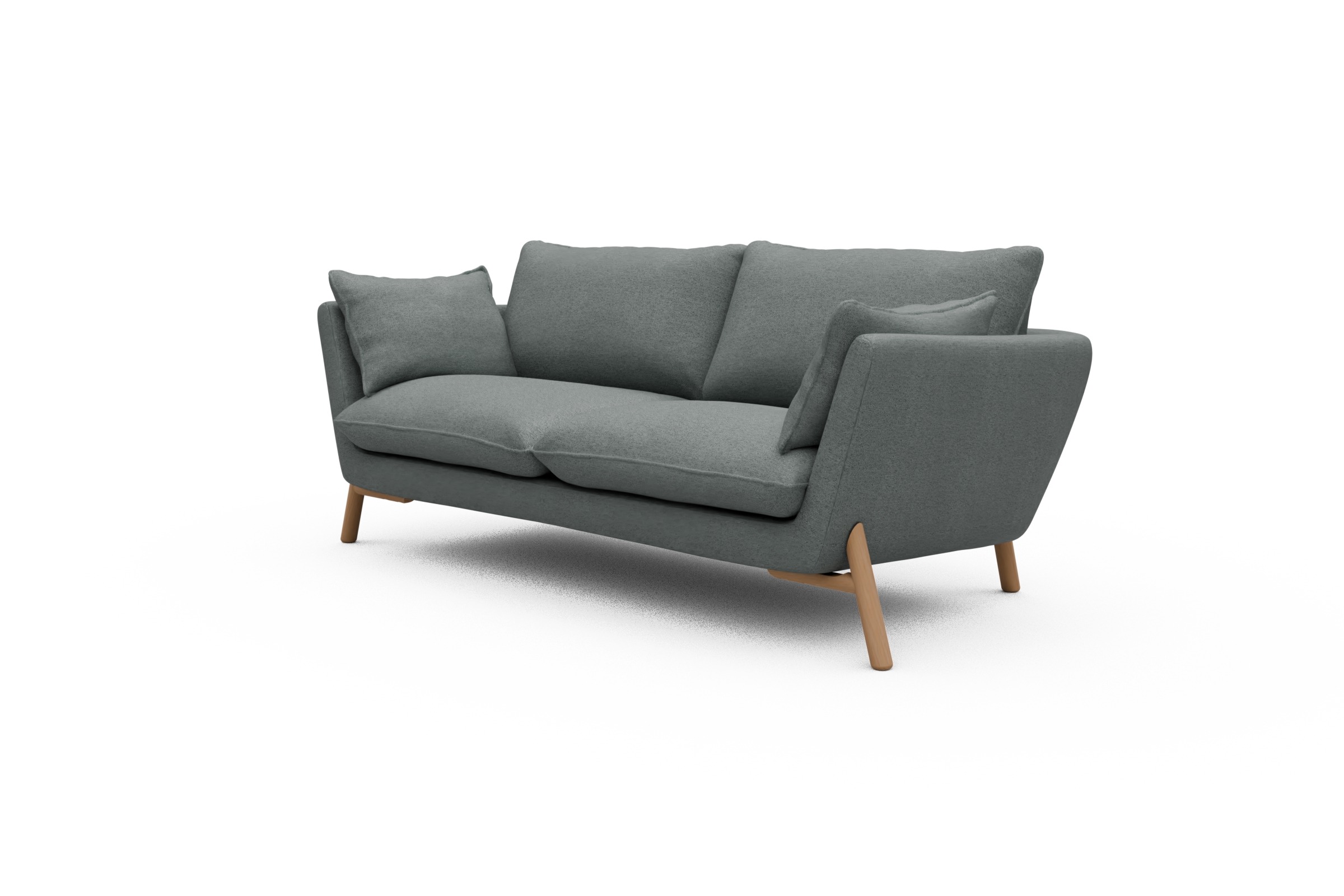 Sofa Emil 2-Sitzer Beinfarbe Eiche Natur Denari-Soft-Grey