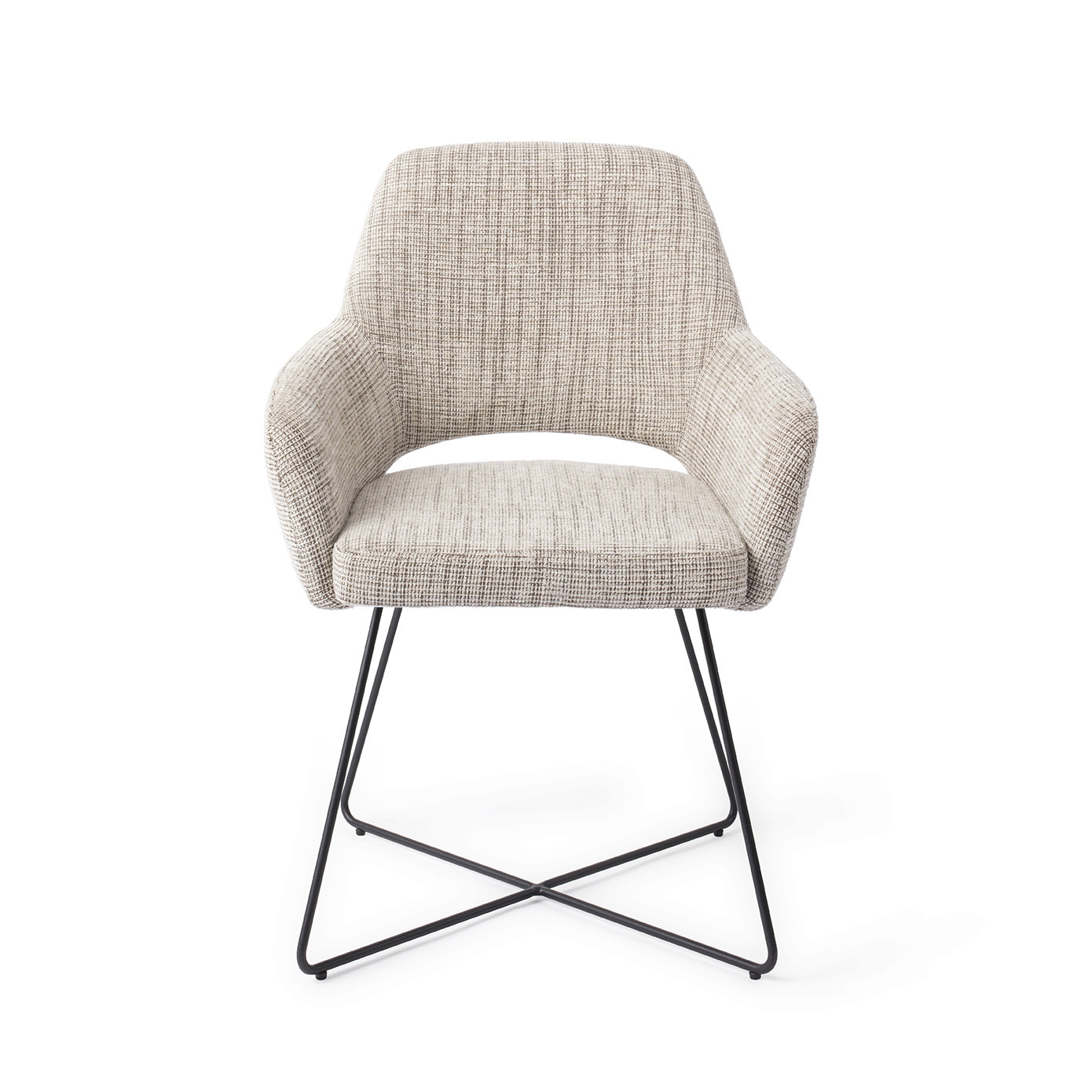 Jesper Home Esszimmerstuhl Yanai Caramel Grid Cross Schwarz