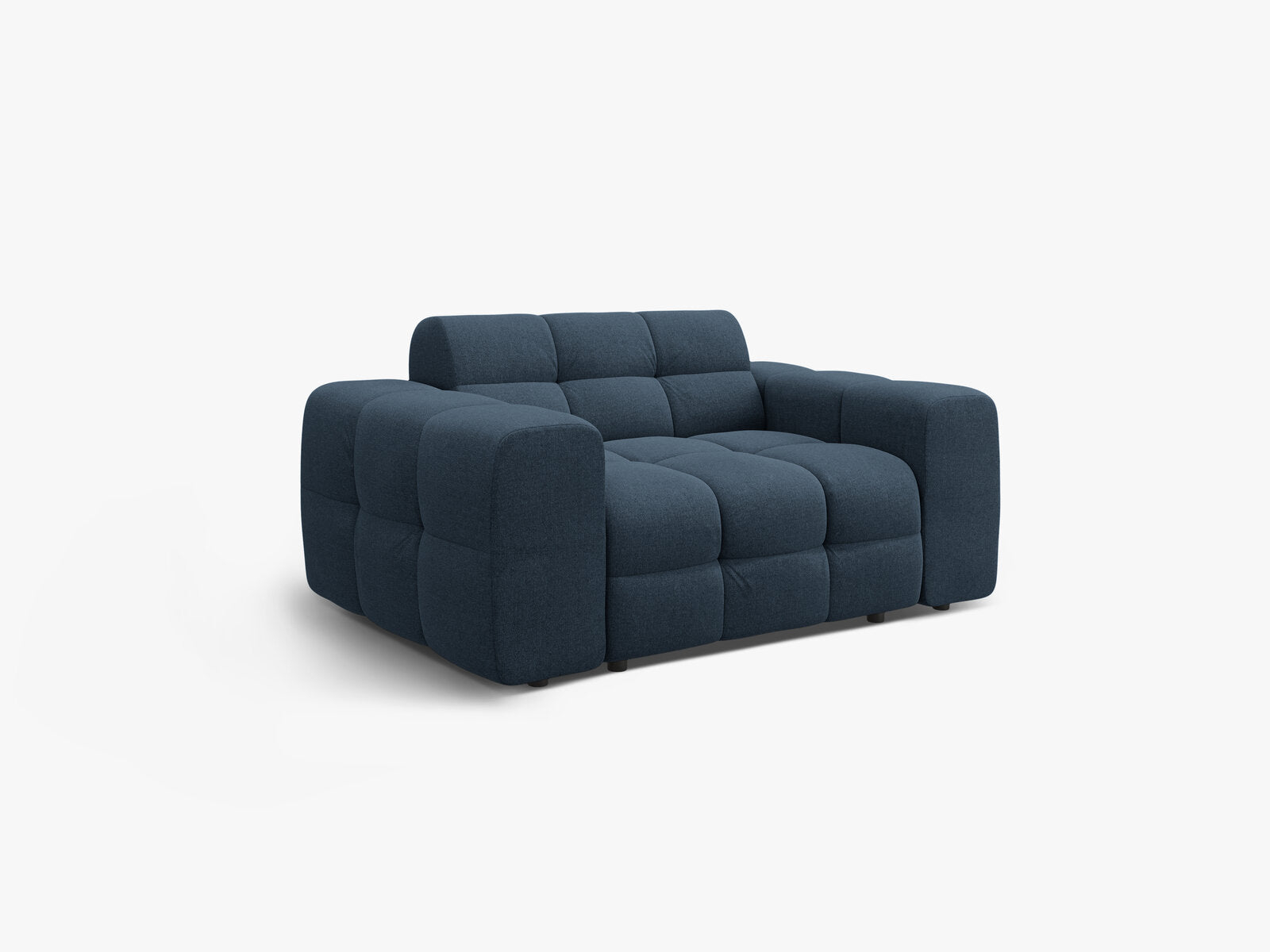 Micadoni Sofa Kendal 2-Sitzer Strukturierter Stoff Marineblau