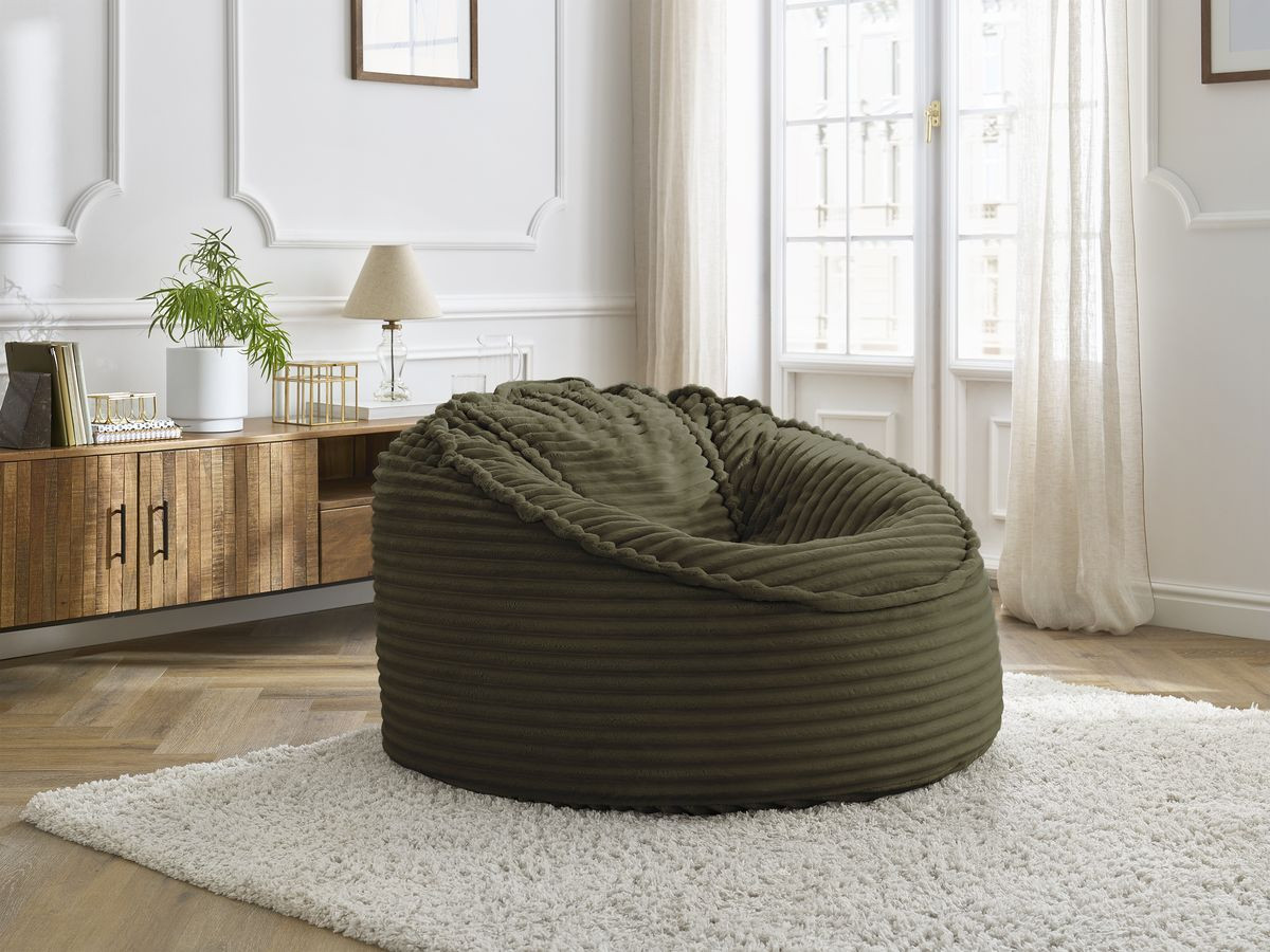 Bobochic Socrate Pouf Breitcord weich Grün