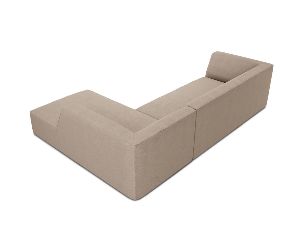 Cosmopolitan Design Ecksofa Siena 4-Sitzer Strukturierter Stoff Ottawa Dunkelbeige Rechts