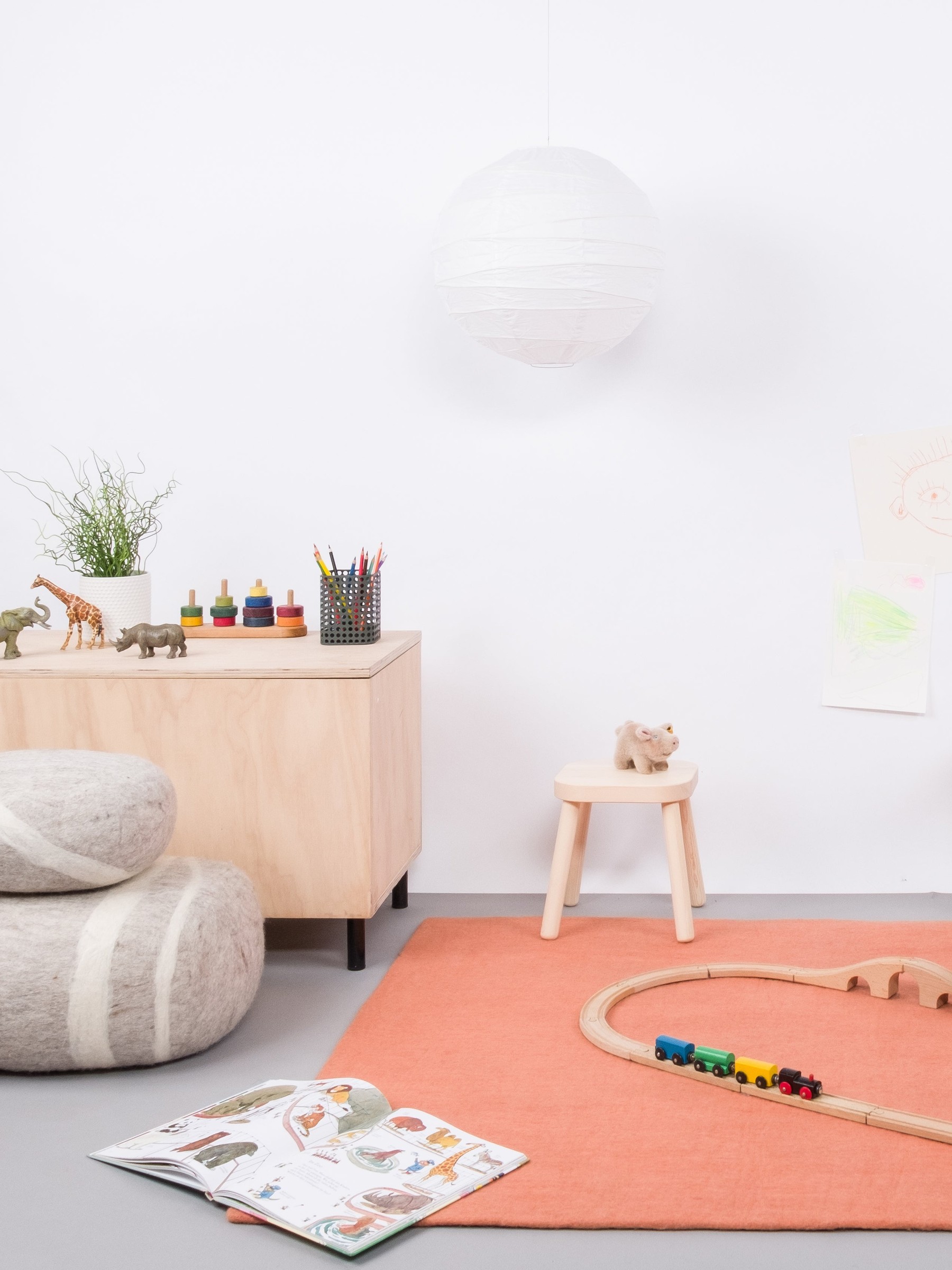 myfelt Lea Filzteppich Lachsfarben rechteckig 90 x 130 cm