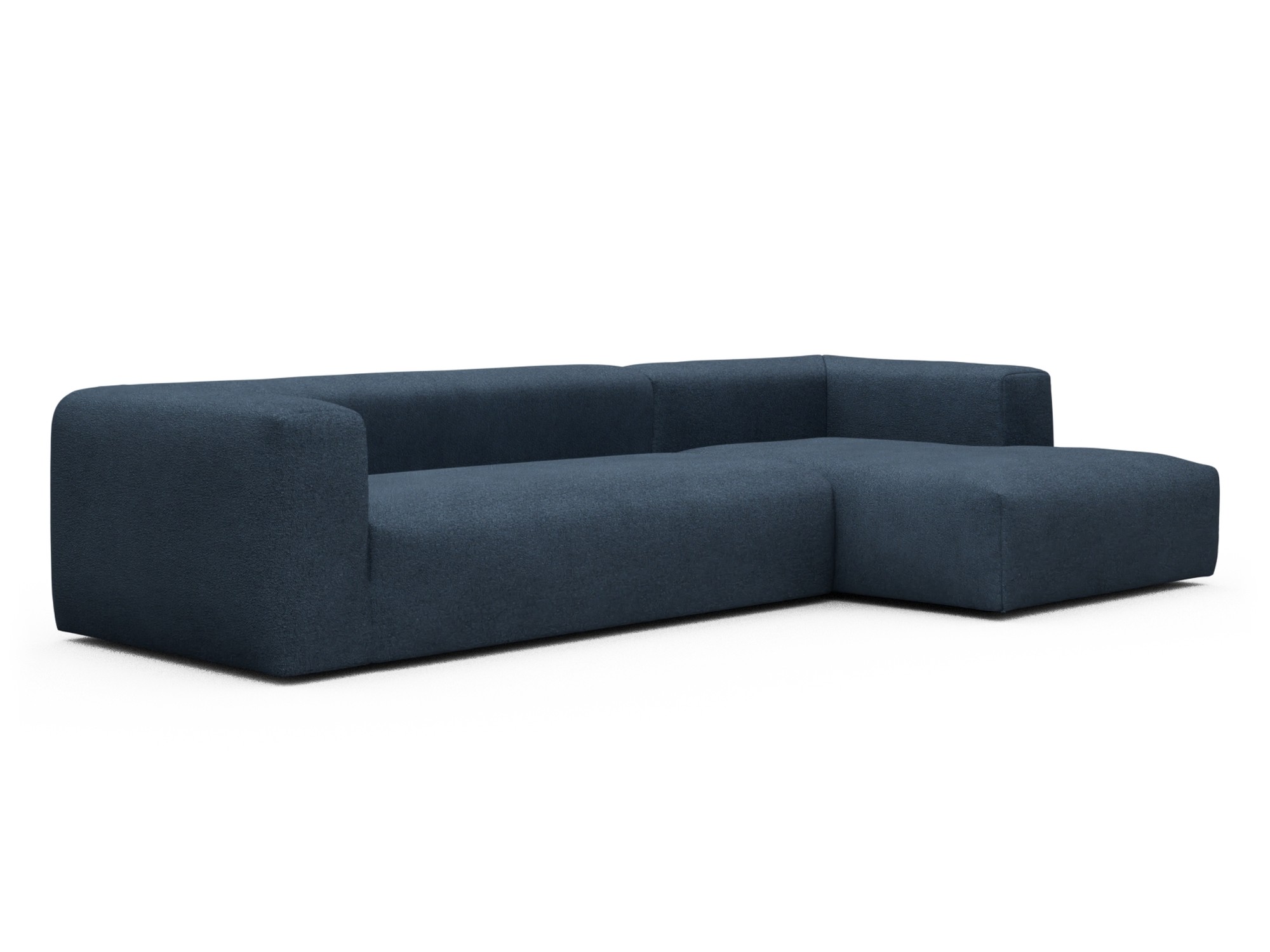 Skandi Home Ecksofa Fred Chaiselongue rechts mit 2,5-Sitzer Boucle-Blue moebelfaktor