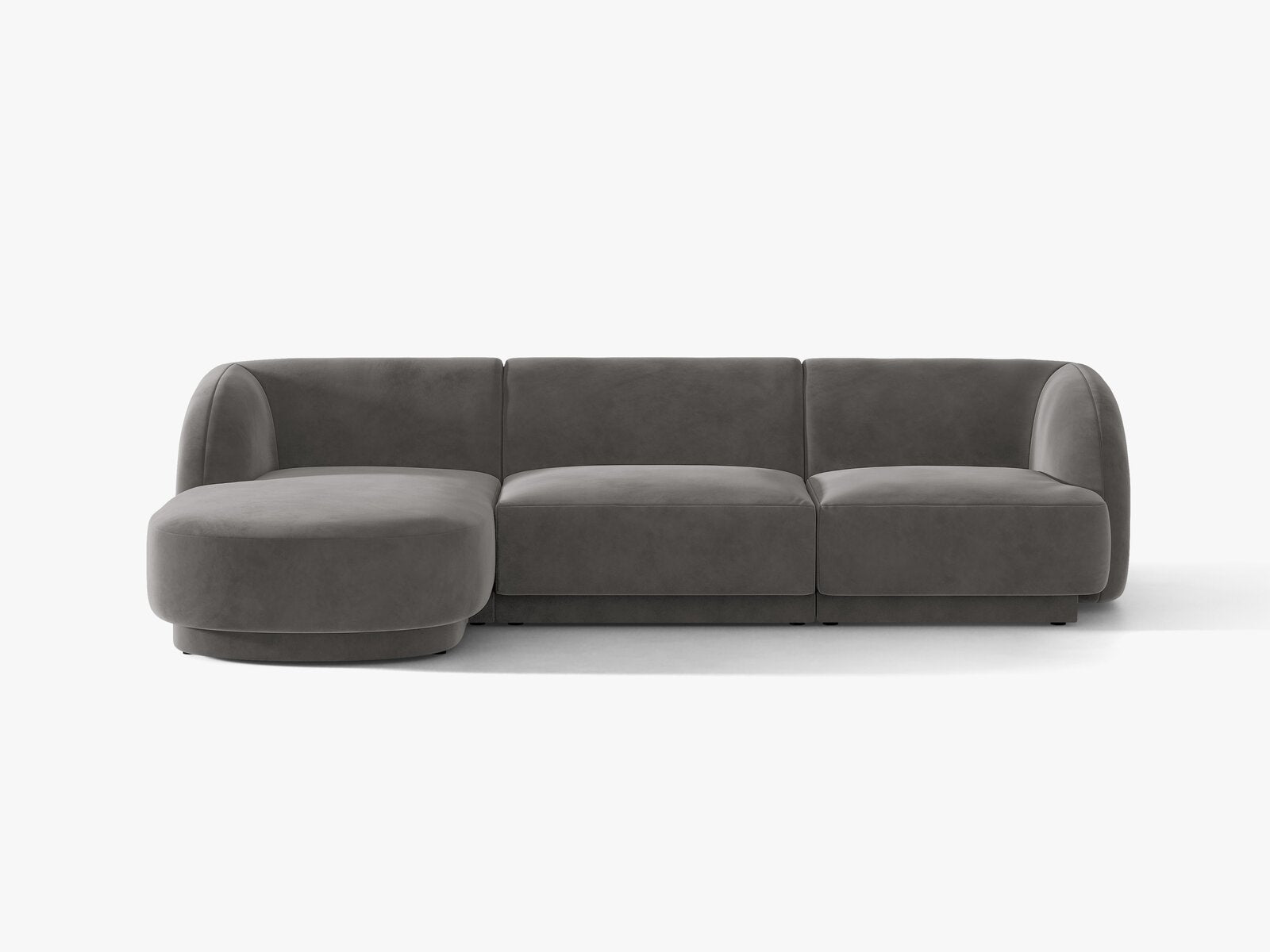 Micadoni Ecksofa Miley 4-Sitzer Samt Venus Grau Links