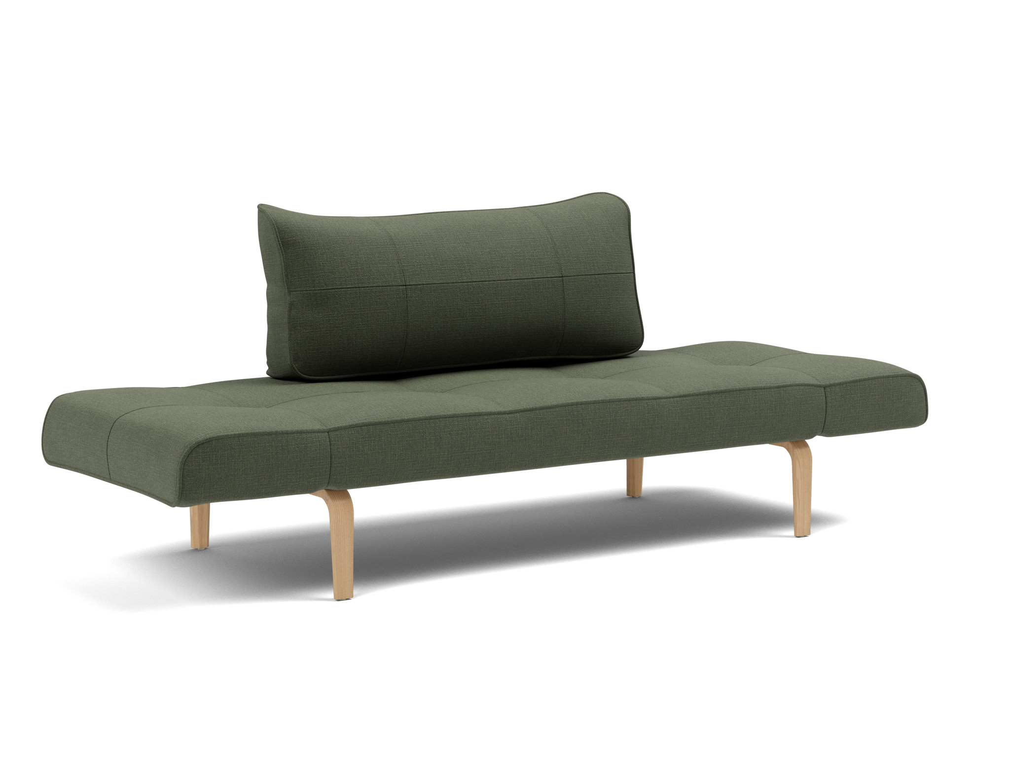 Tagesbett Zeal Chenille Esina 413-Olive-Green Beine Bow Eiche