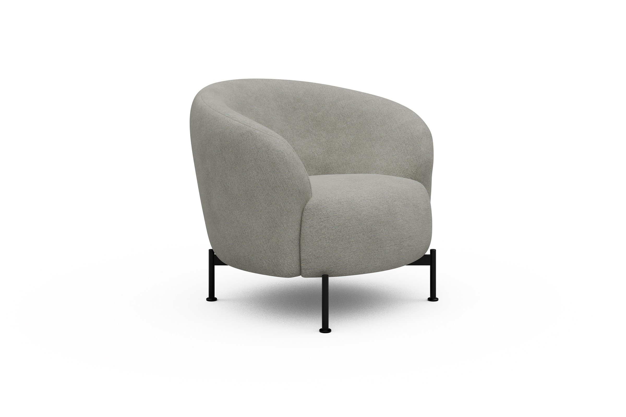Sessel Ronda X-Metallgestell Schwarz Carreno-Moon-Stone-White