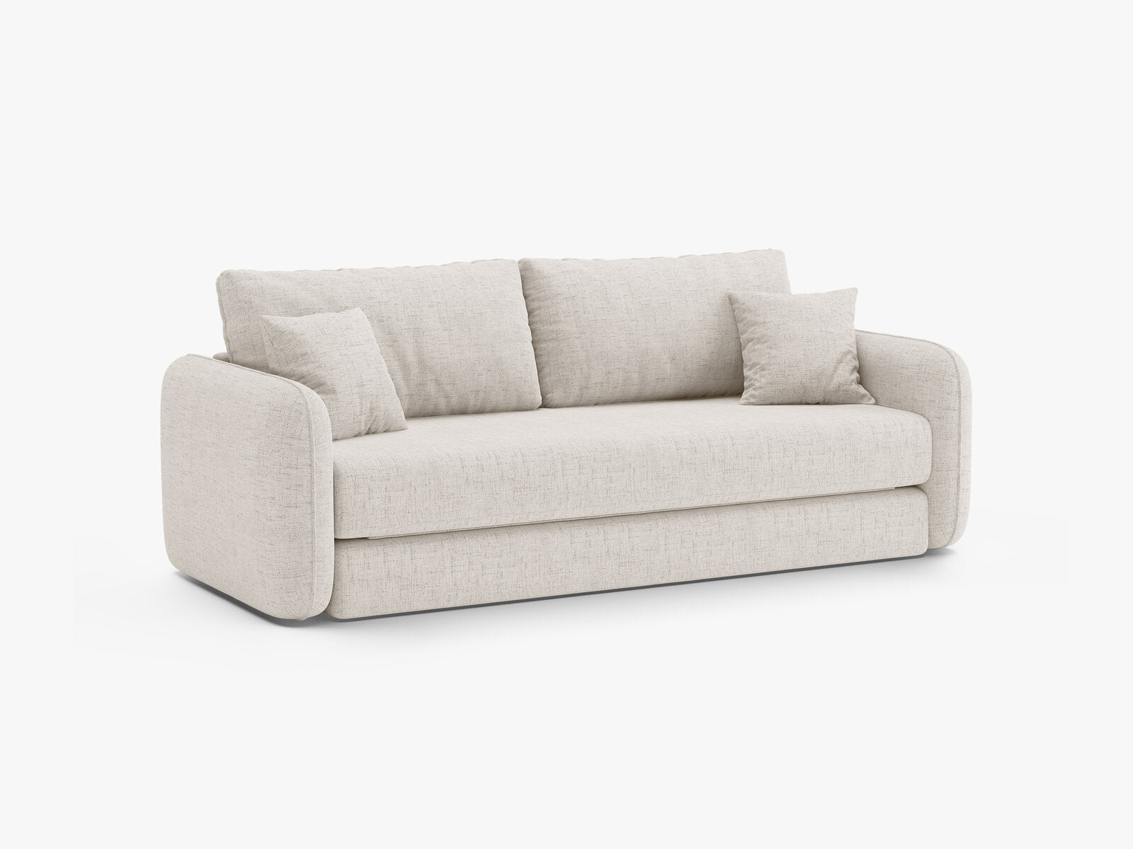 Micadoni Sofa mit Schlaffunktion Dormi 3-Sitzer Strukturierter Stoff Moly Helles Beige