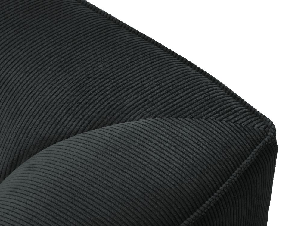 Cosmopolitan Design Ecksofa Siena 3-Sitzer Kord Scala Schwarz Rechts