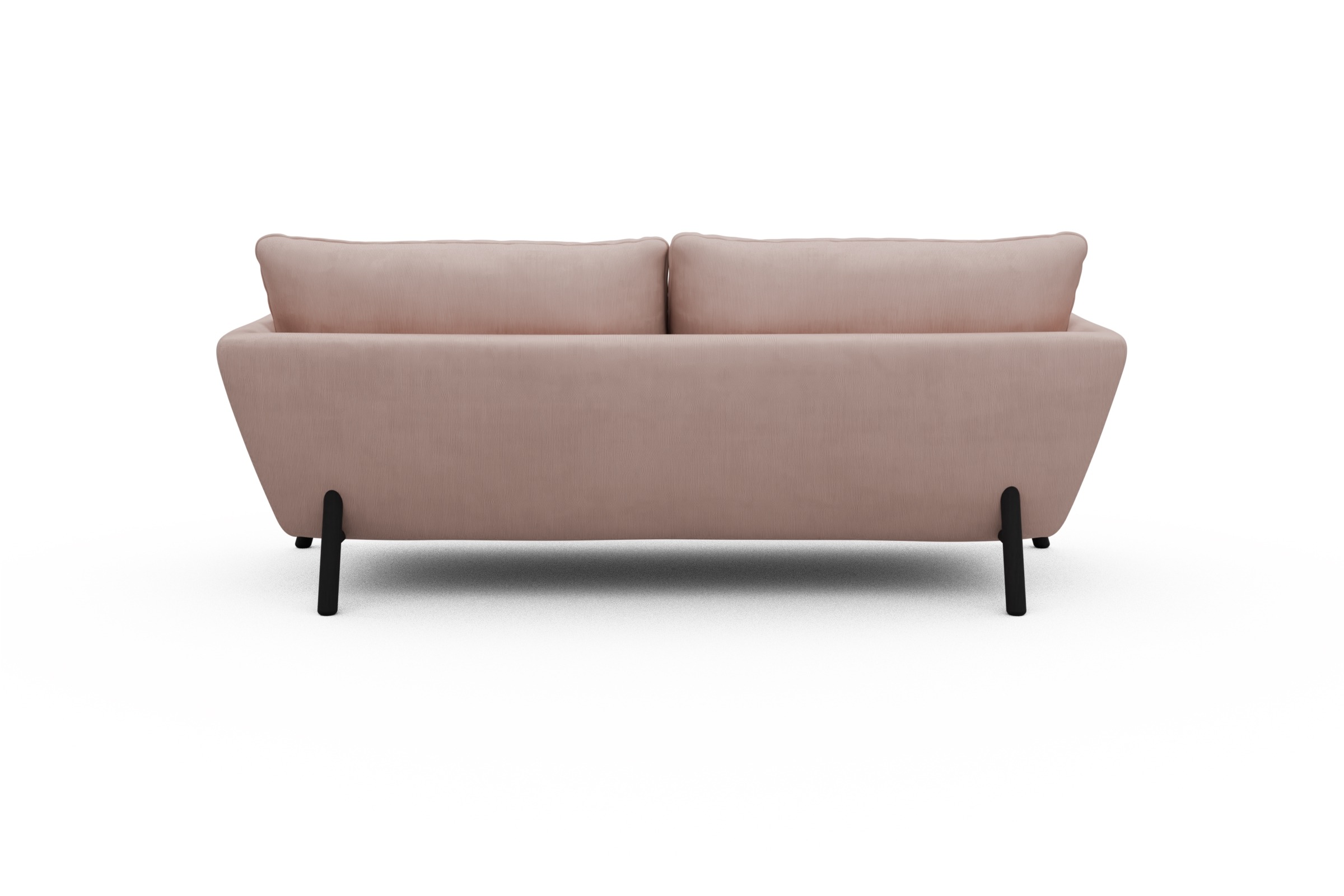 Sofa Emil 3-Sitzer Beinfarbe Eiche Schwarz Cordufine-Blush