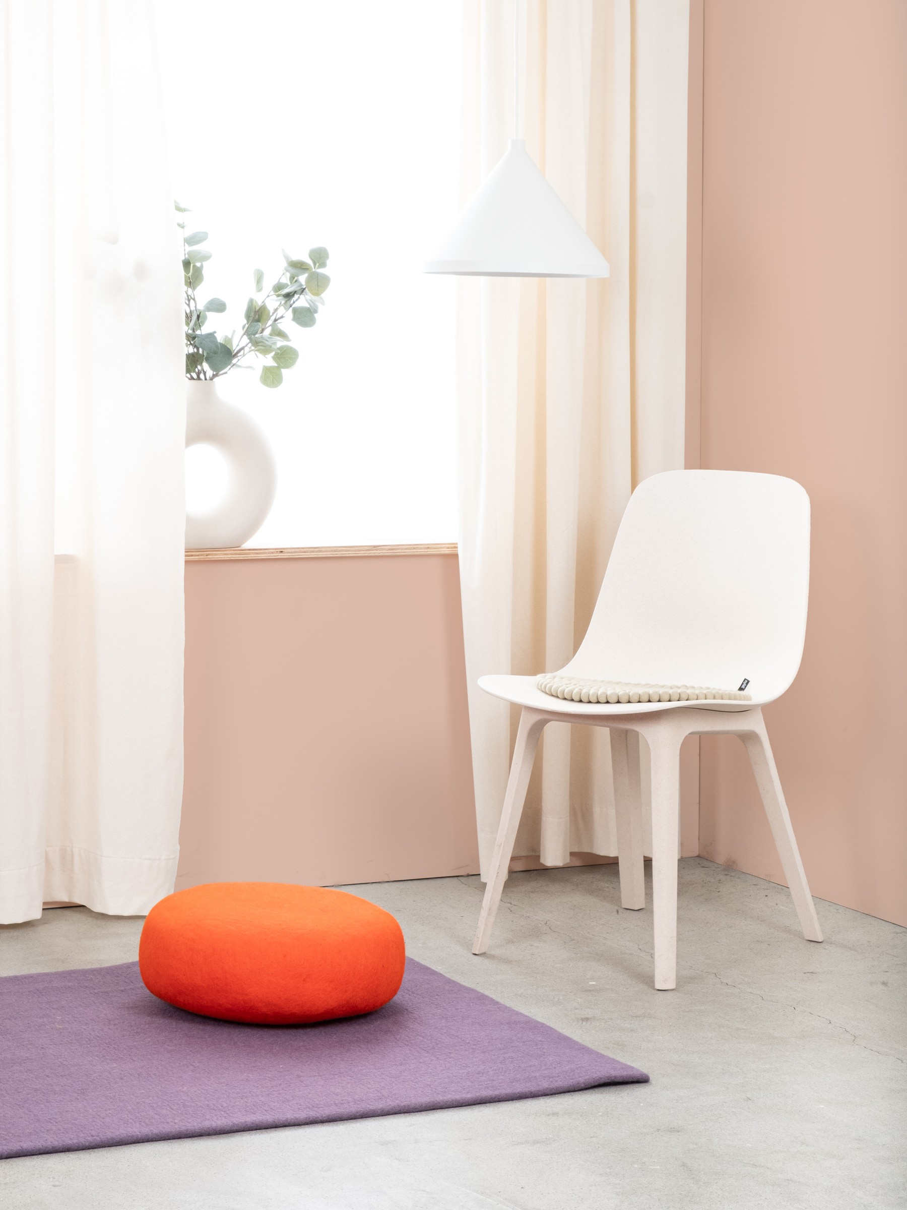 myfelt Mats Colour Pouf Rotorange Ø 48 x 18 cm