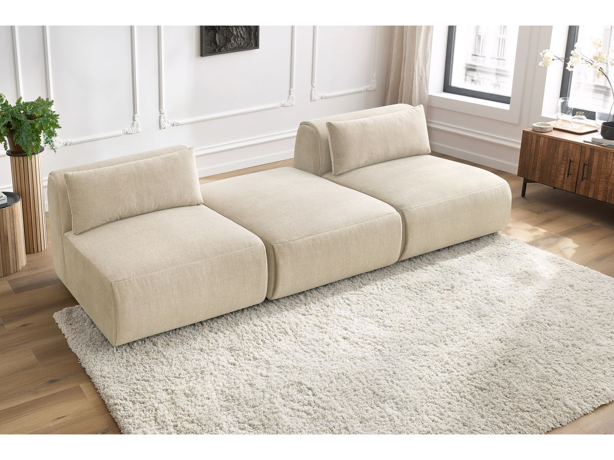 Bobochic Jeanne Sofa 3-Sitzer Samt Beige