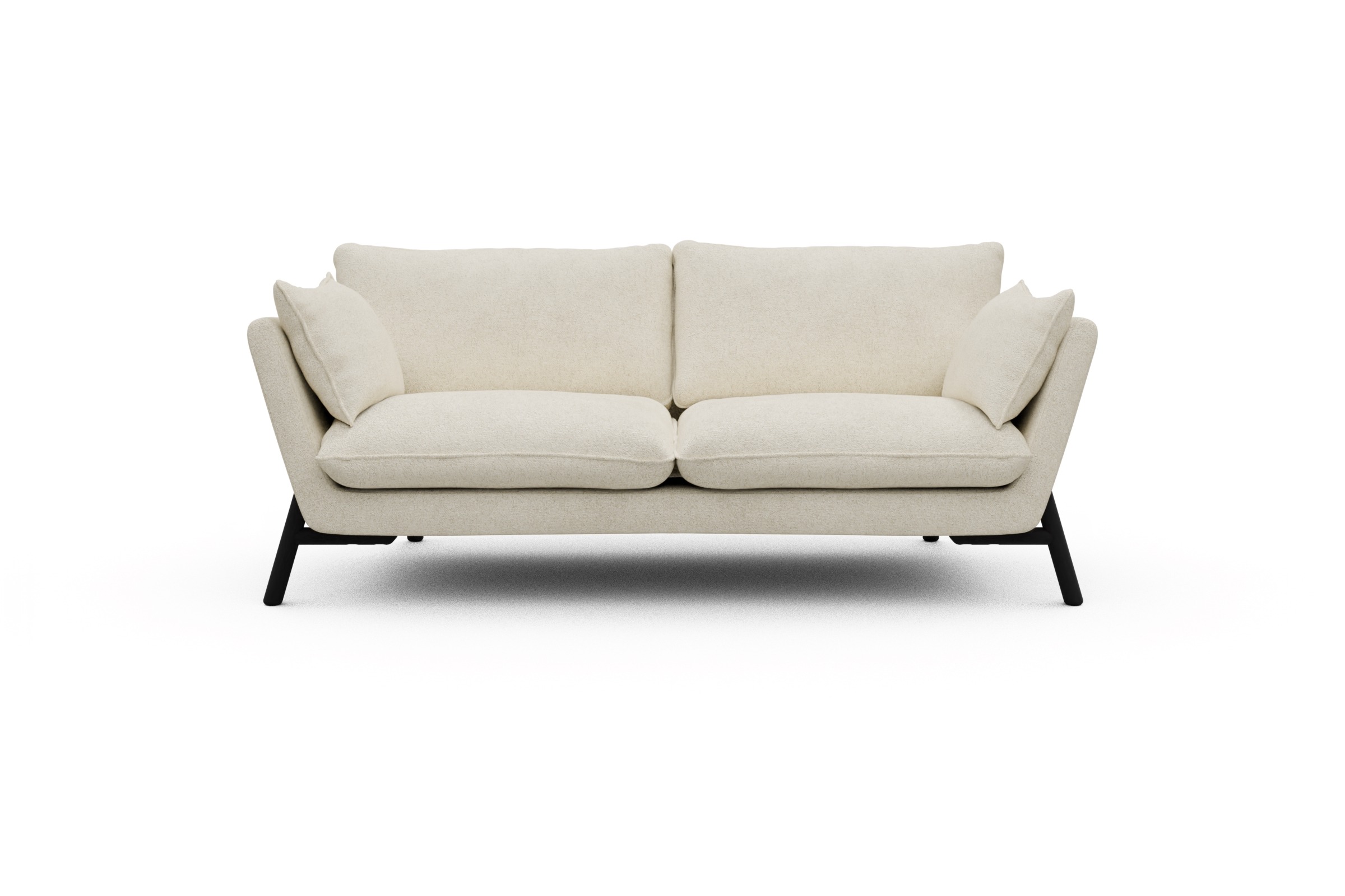 Skandi Home Sofa Emil 2-Sitzer Beinfarbe Eiche Schwarz Boucle-Off-White moebelfaktor