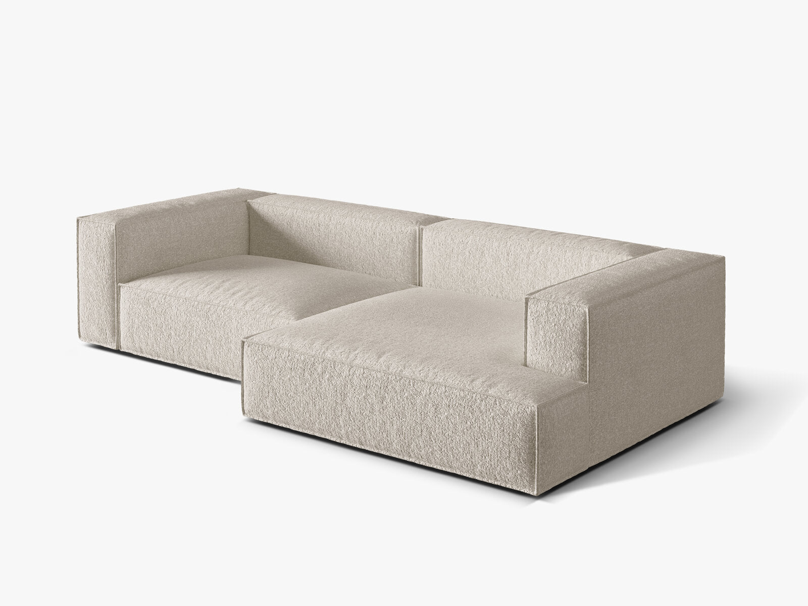 Micadoni Ecksofa Nuria 4-Sitzer Rechts Boucle Beige