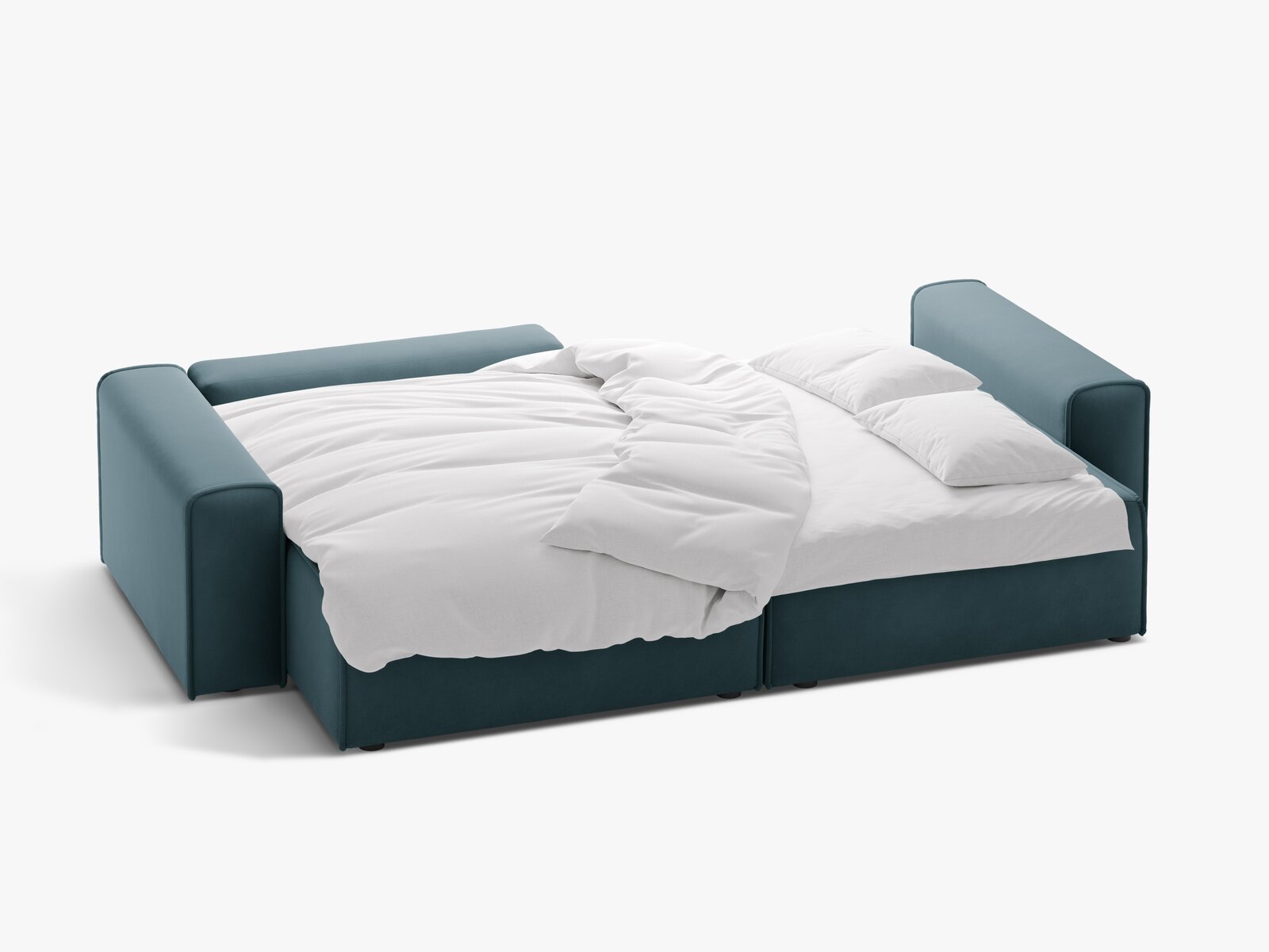 Micadoni Ecksofa Victor 3-Sitzer mit Schlaffunktion Links Samt Blau