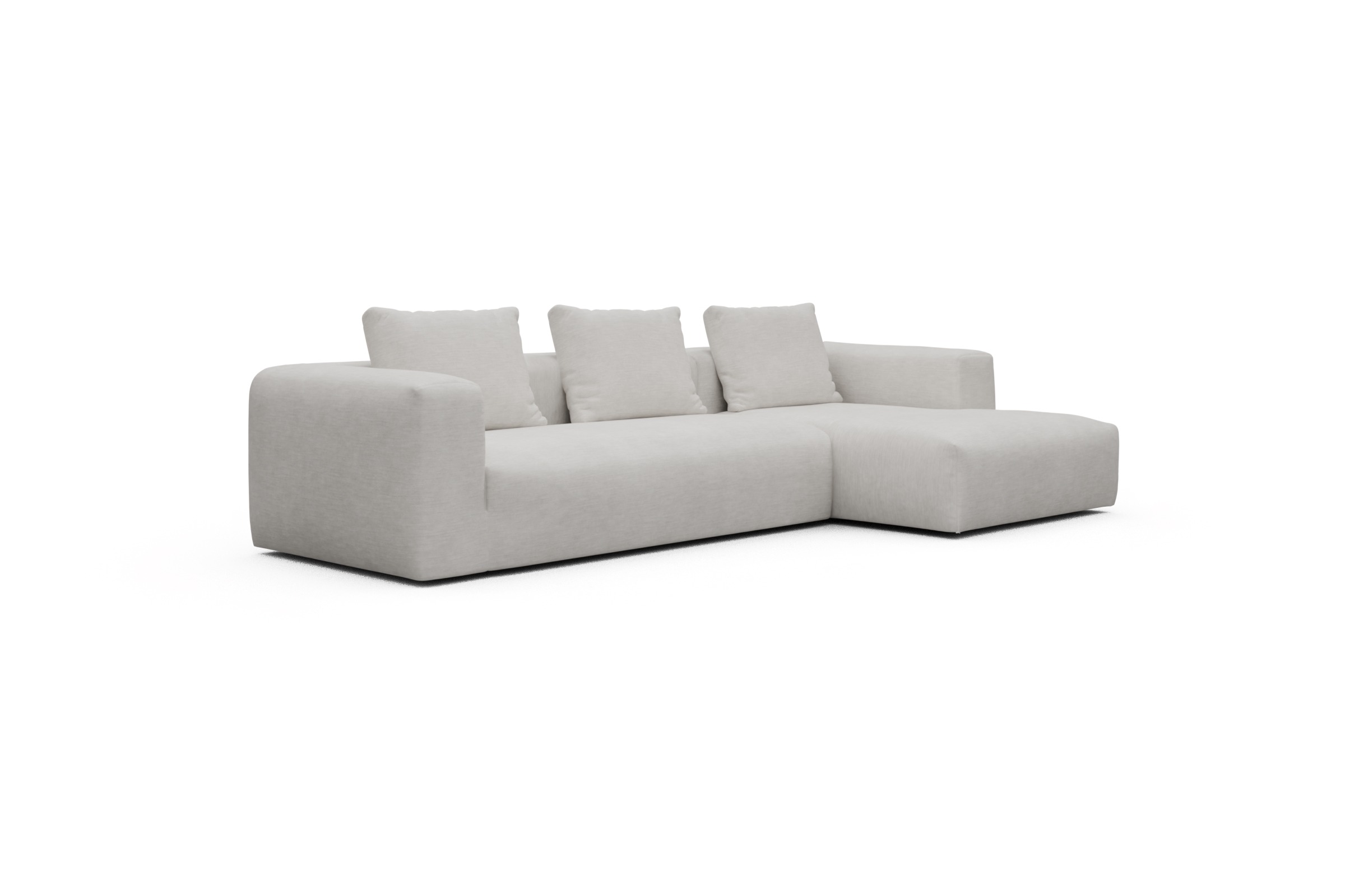 Ecksofa Fred Chaiselongue rechts mit 2,5-Sitzer Vivus-Dusty-Off-White