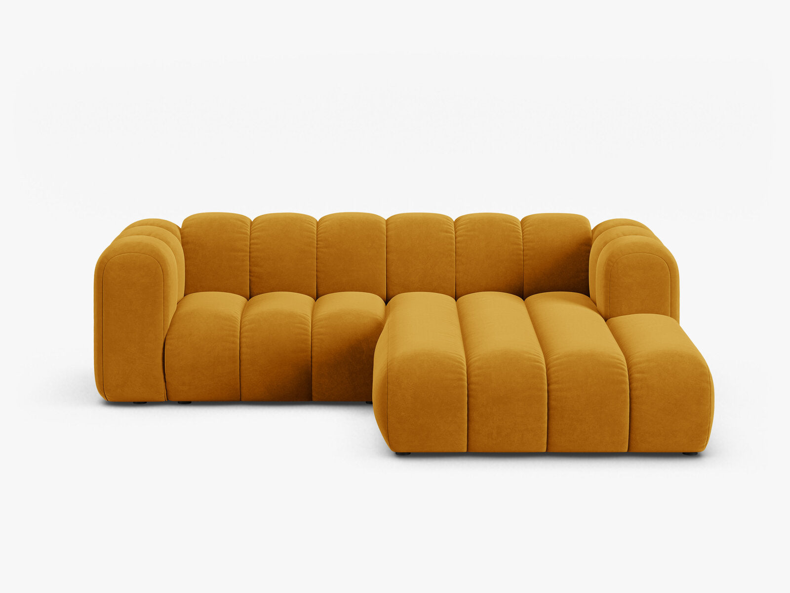 Micadoni Modulares Ecksofa Lupine 3-Sitzer Rechts Samt Salvador Gelb