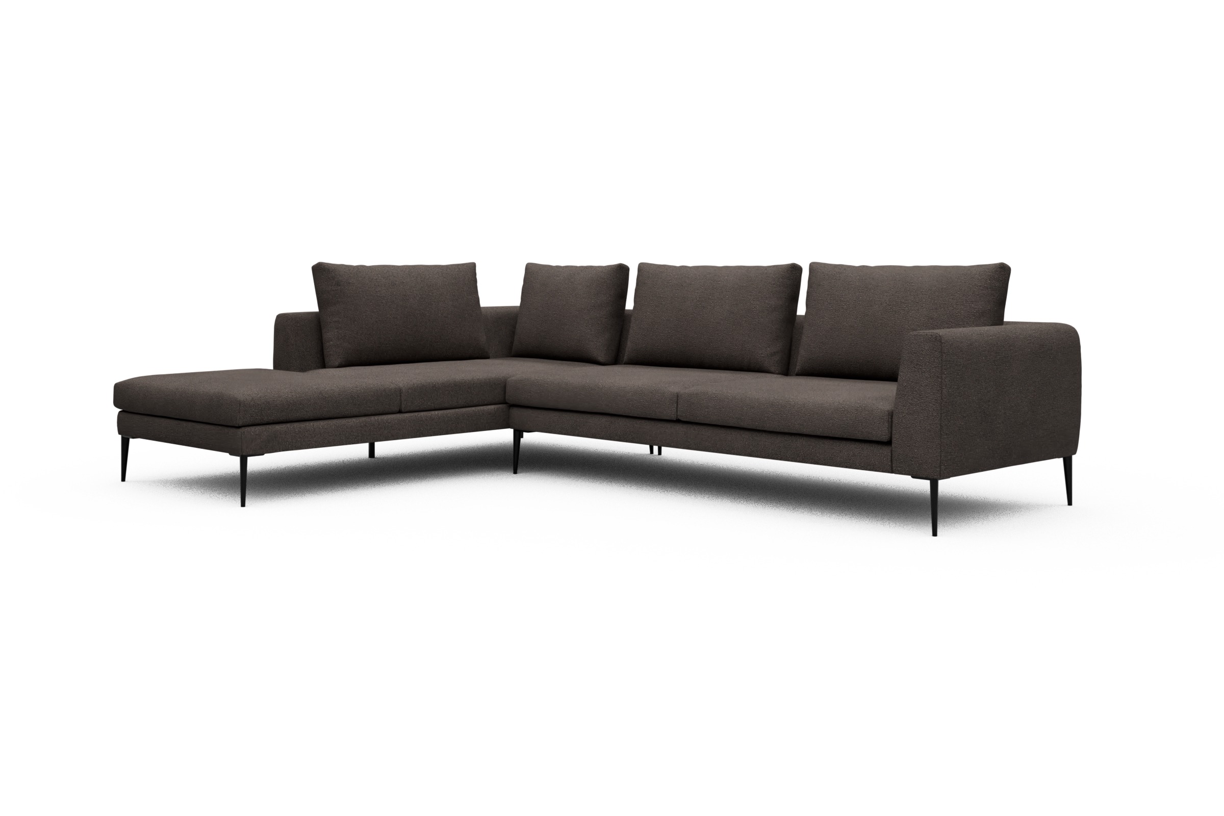 Ecksofa Paul Relax-Ecke rechts mit 3-Sitzer Boucle-Taupe