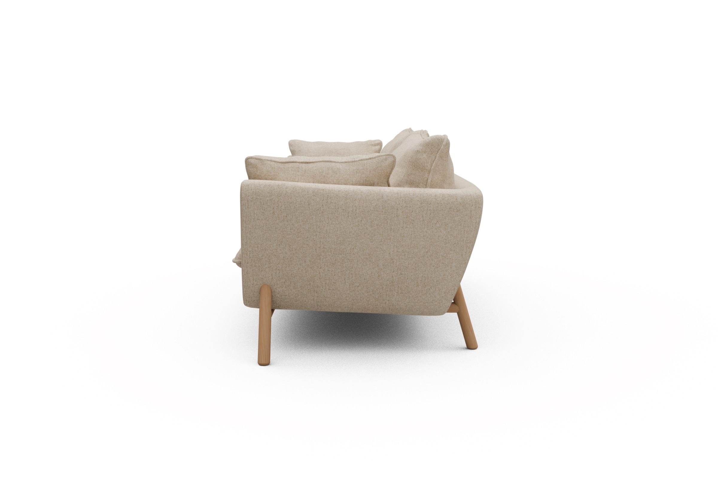Sofa Emil PREMIUM 3-Sitzer Beinfarbe Eiche Natur Casone-Natural-Beige
