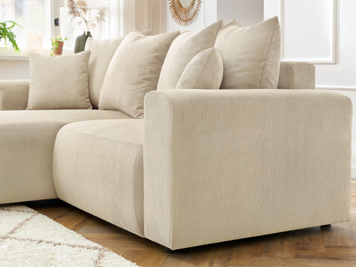 Bobochic Enjoy Ecksofa Cordsamt Beige Ecke links
